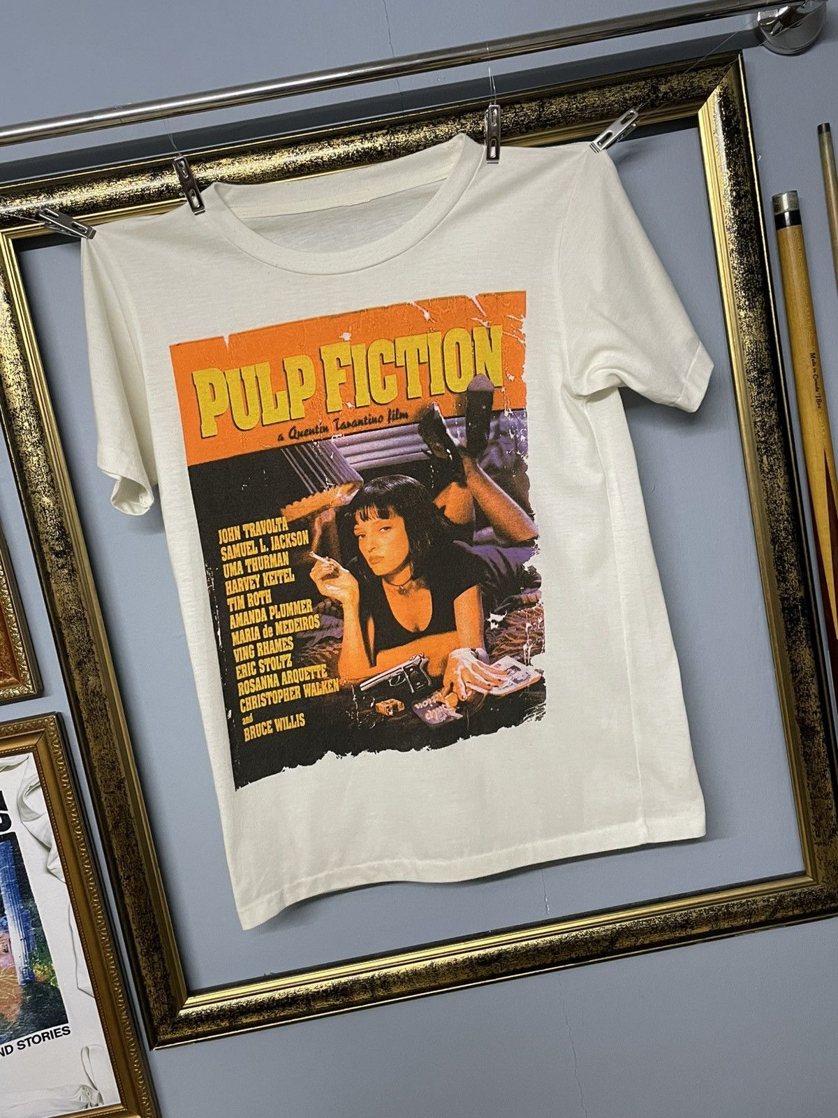 Vintage Vintage 90s Japan Designer Pulp Fiction Single Stitch Tshirt Size US S / EU 44-46 / 1 - 2 Thumbnail