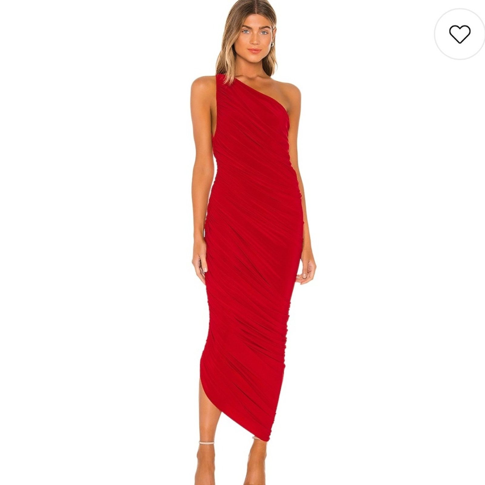 Norma Kamali Norma Kamali Diane Gown - Size XS - Red Ruched One-Shoulder Size XS / US 0-2 / IT 36-38 - 1 Thumbnail