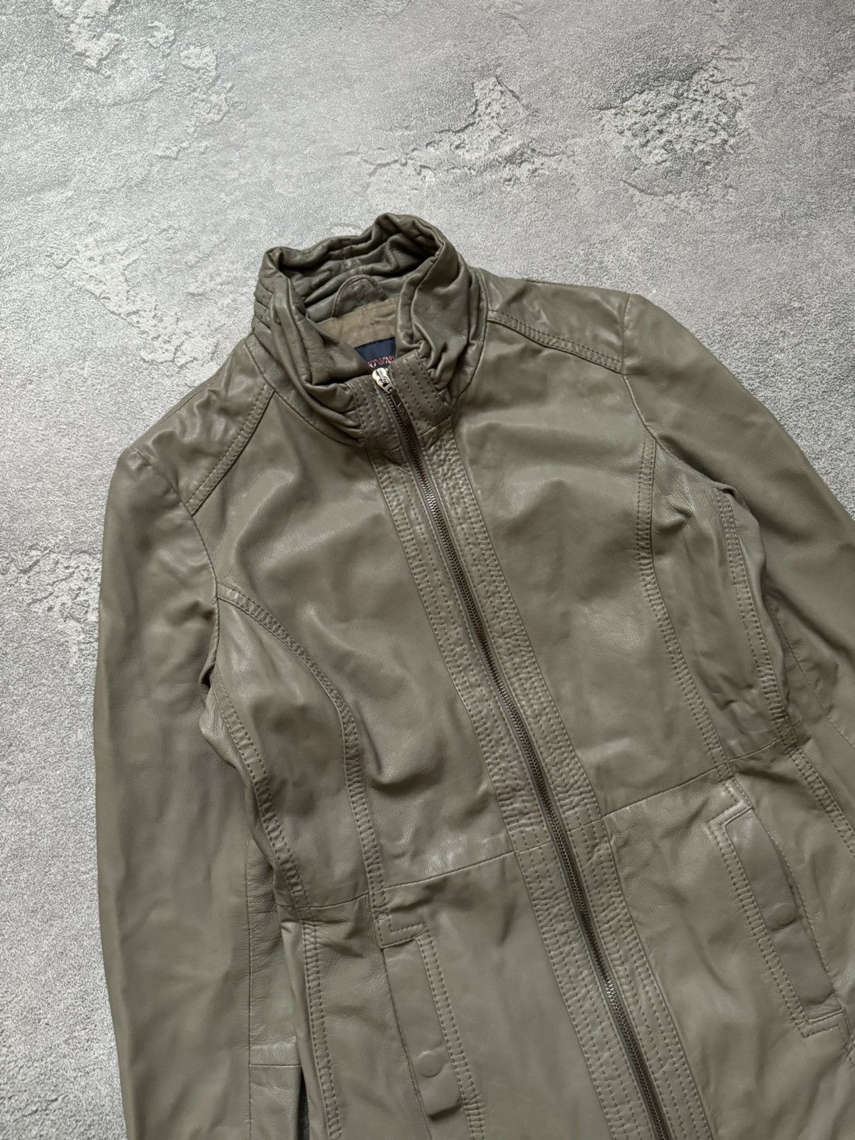 Armani × Emporio Armani Emporio Armani Jeans I38/US4/F34 long leather jacket coat Size S / US 4 / IT 40 - 5 Thumbnail