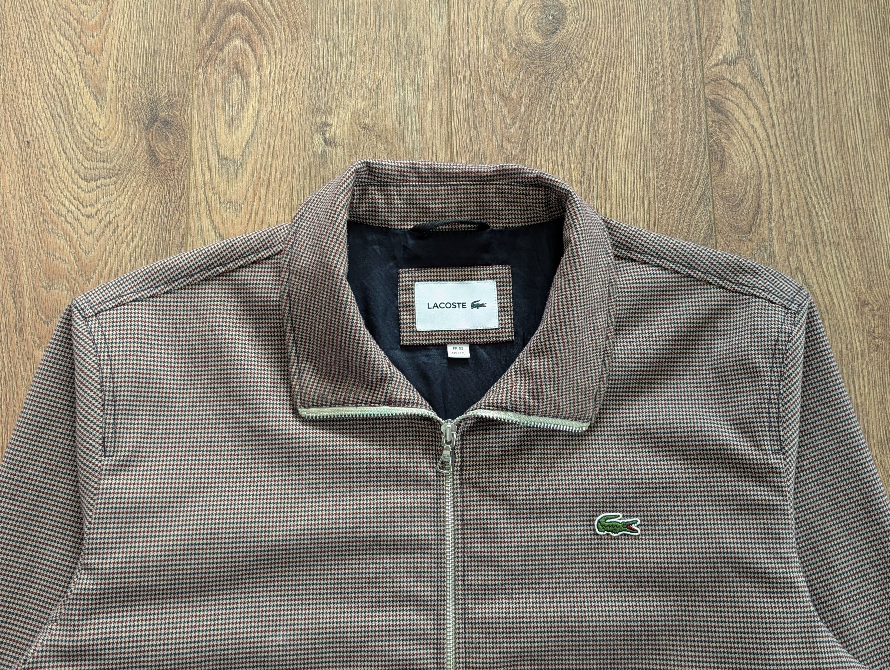 Lacoste Lacoste Houndstooth Zip Bomber Jacket Size M/L Luxury Brand Size US M / EU 48-50 / 2 - 2 Thumbnail