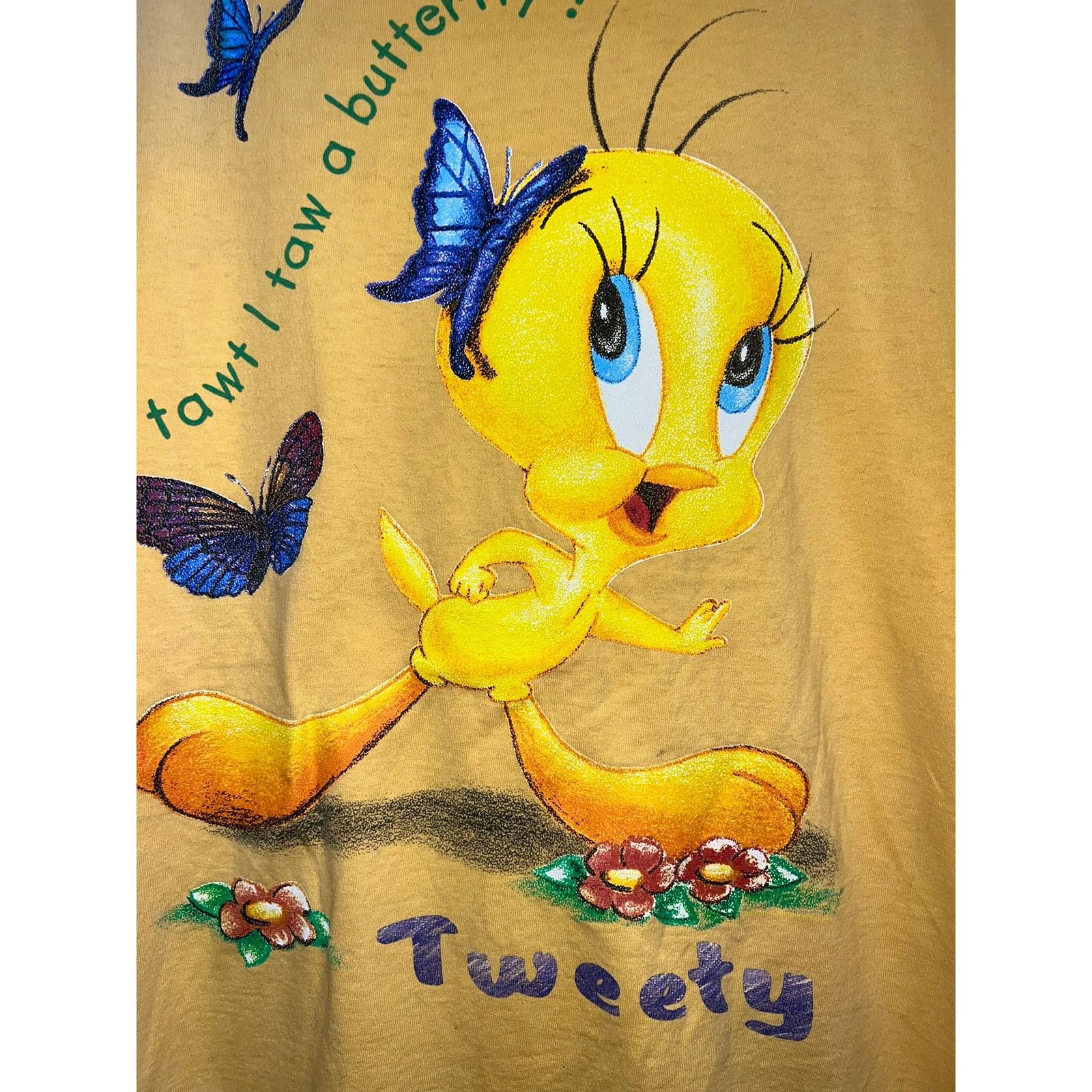 Vintage Vintage Looney Tunes Tweety Shirt Cartoon Yellow 90s Tee XL Size US XL / EU 56 / 4 - 2 Thumbnail