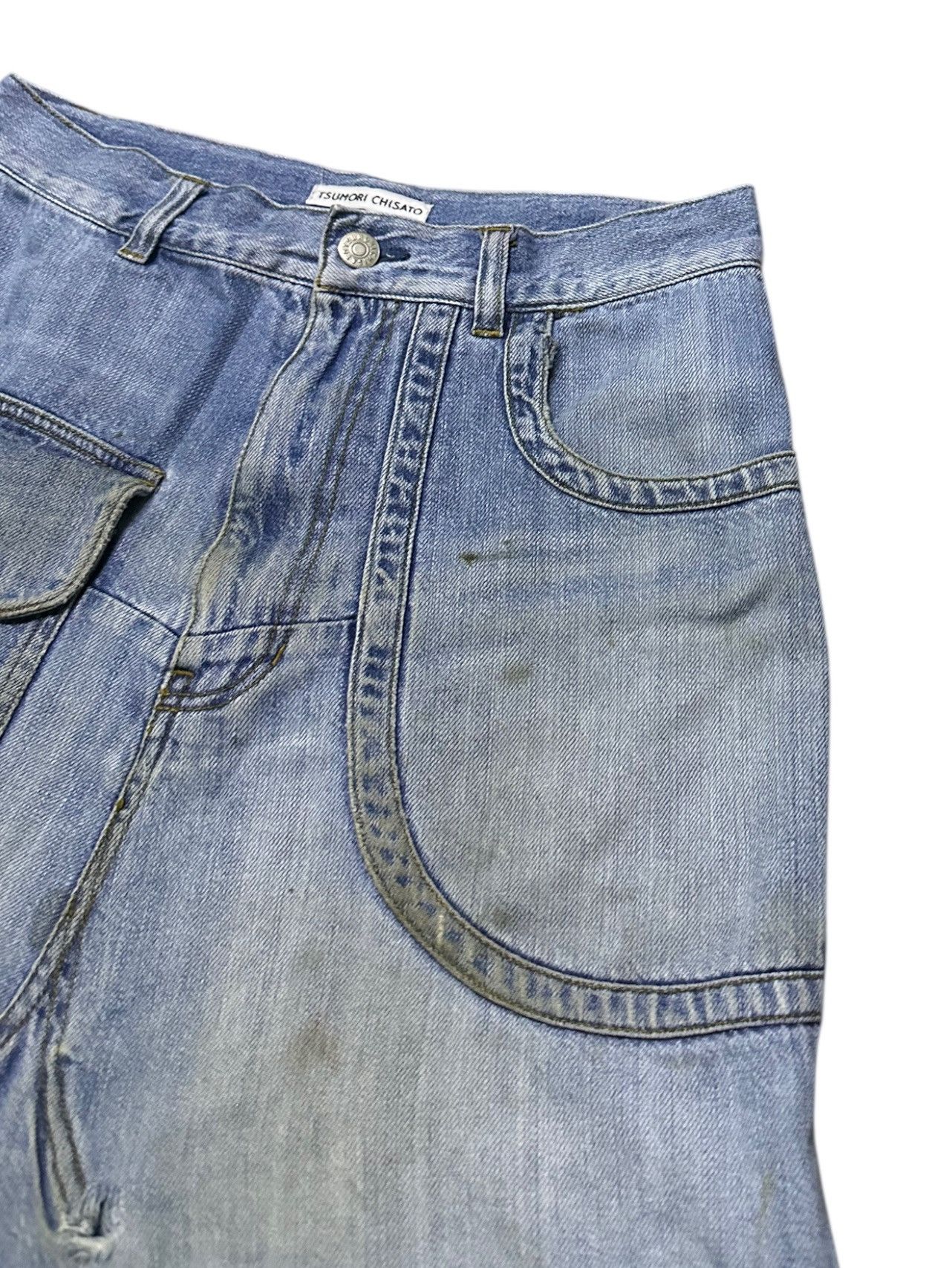 Tsumori Chisato Vintage Tsumori Chisato Issey Miyake denim pachwork skirt Size 28" / US 6 / IT 42 - 2 Thumbnail