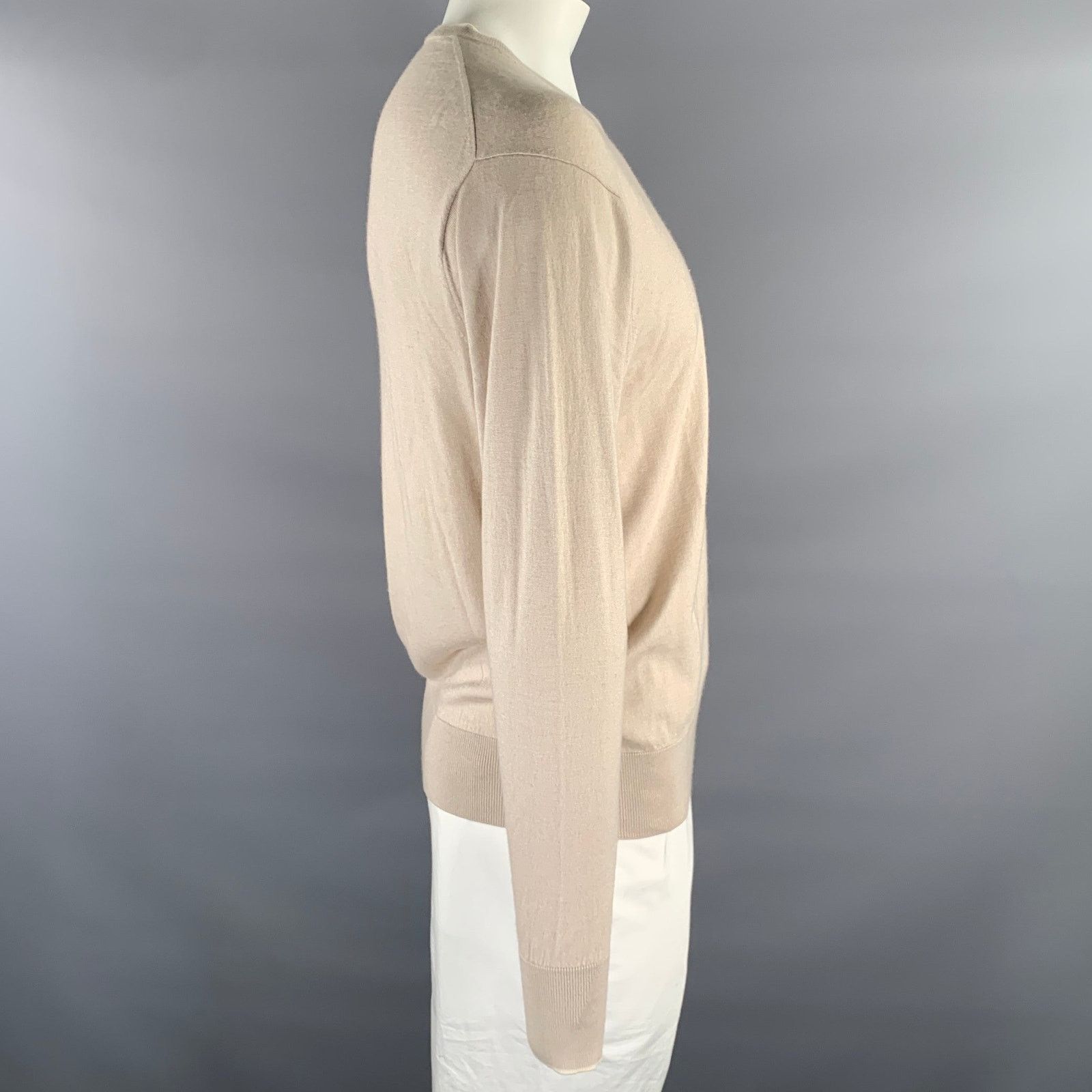 Other THE MONACO CASHMERE XL Beige Cashmere Silk V-Neck Pullover Size US XL / EU 56 / 4 - 2 Thumbnail