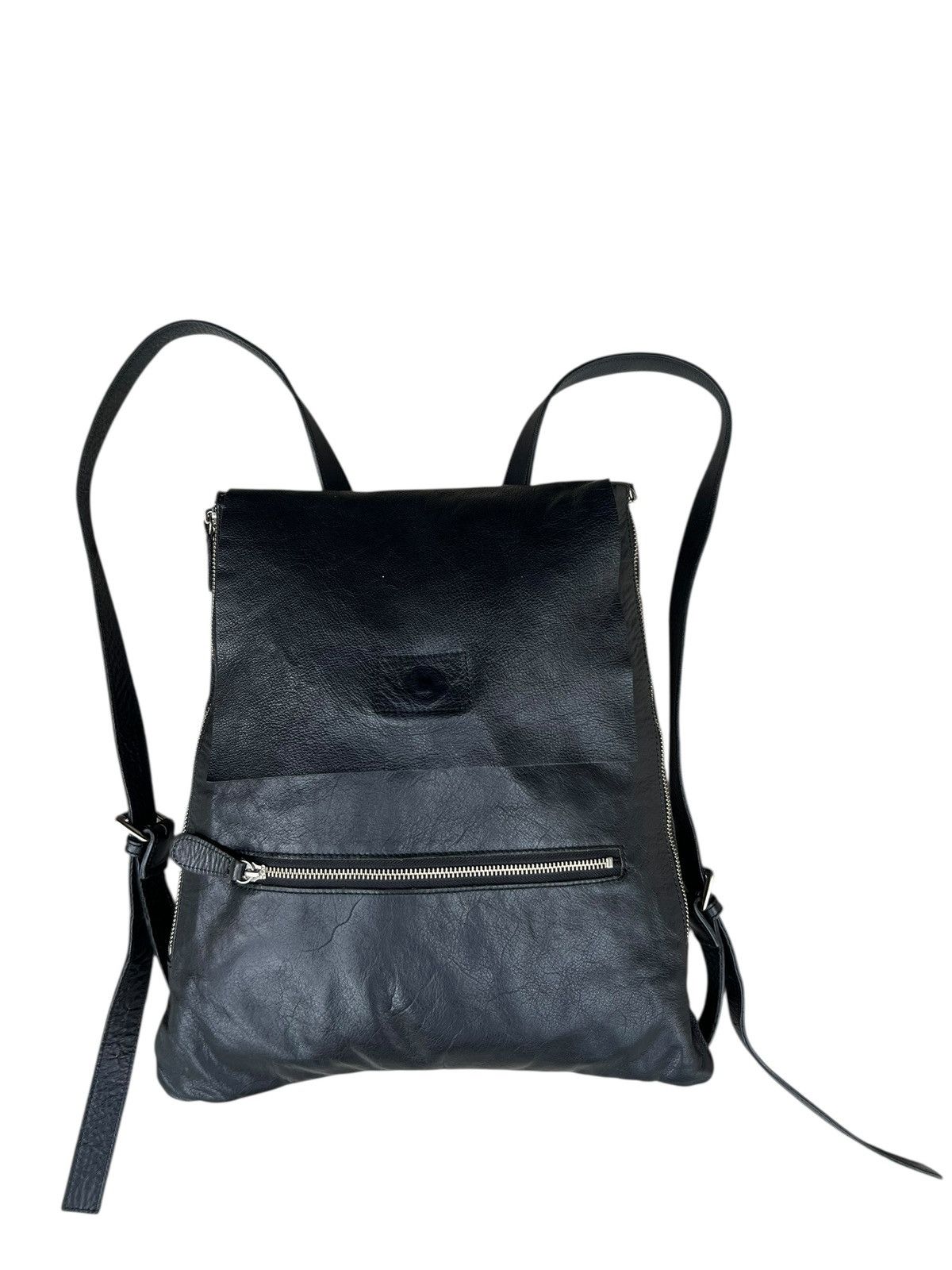 Leather Pour Deux Acce Japan Black Leather Backpack Rucksack Bag Size ONE SIZE - 7 Thumbnail