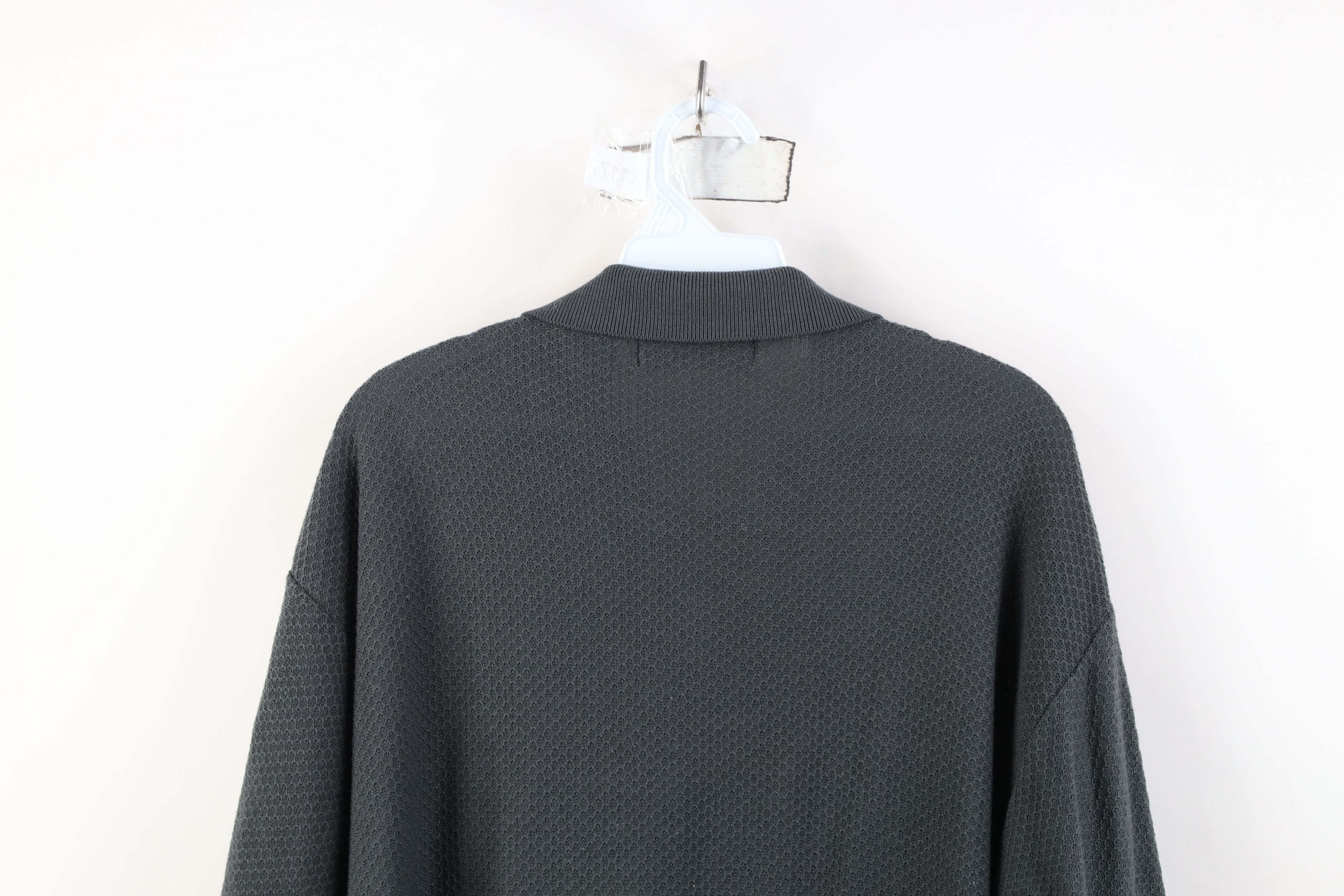 Vintage Vintage 90s Streetwear Thermal Knit Pullover Polo Shirt Gray Size US L / EU 52-54 / 3 - 9 Thumbnail