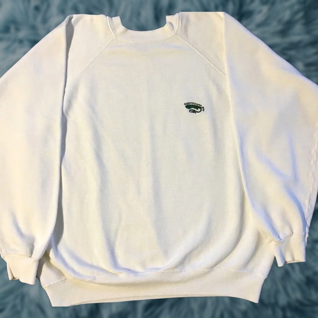 Vintage VINTAGE US Navy Sweatshirt S Boxy 80s 90s USA Military Army Grunge Cuba Guantanamo Bay White Shirt Mens Size US S / EU 44-46 / 1 - 1 Thumbnail