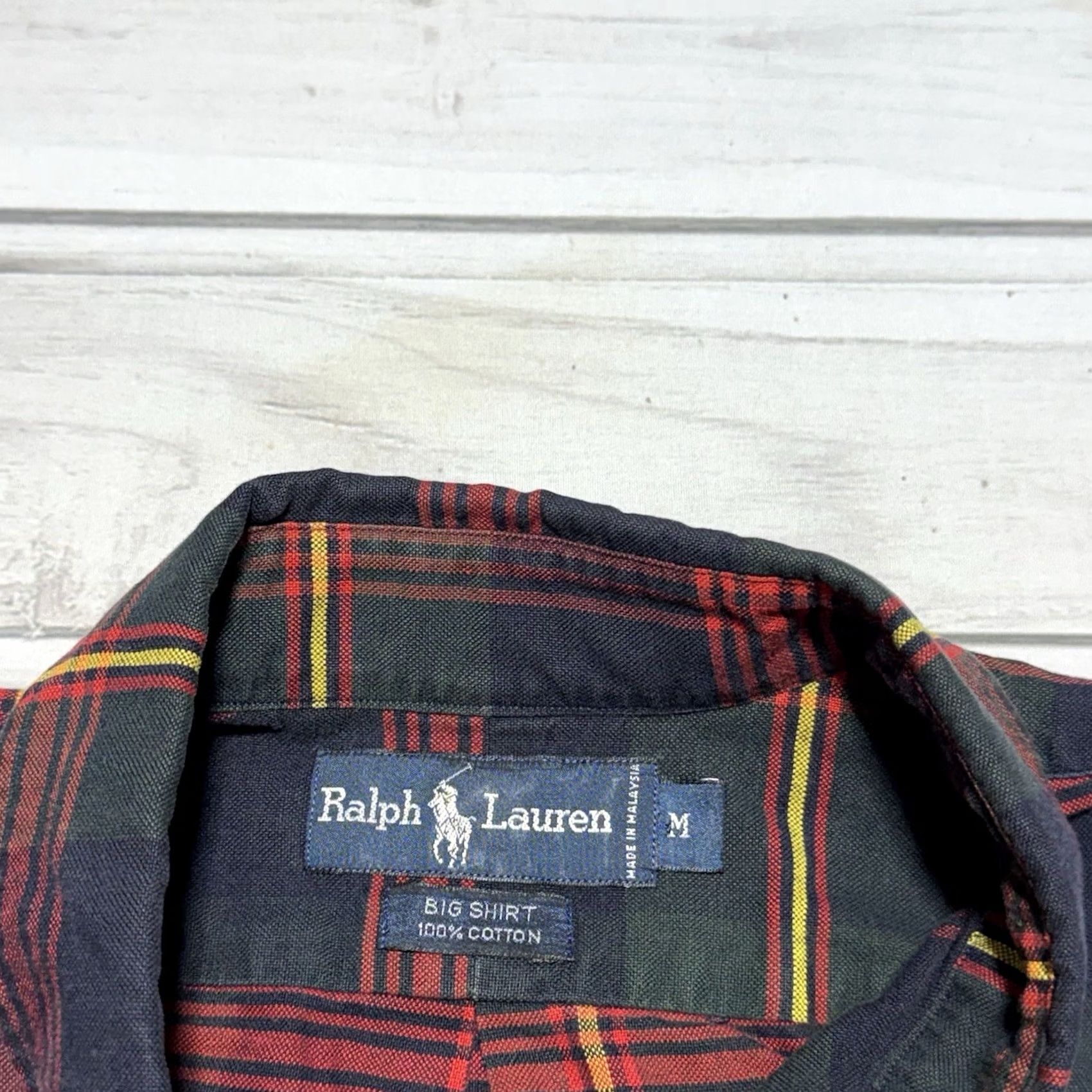 Polo Ralph Lauren VINTAGE Polo Ralph Lauren Big Shirt Men M Red Green Tartan Christmas Plaid Button-Up Long Sleeve Size US M / EU 48-50 / 2 - 3 Thumbnail