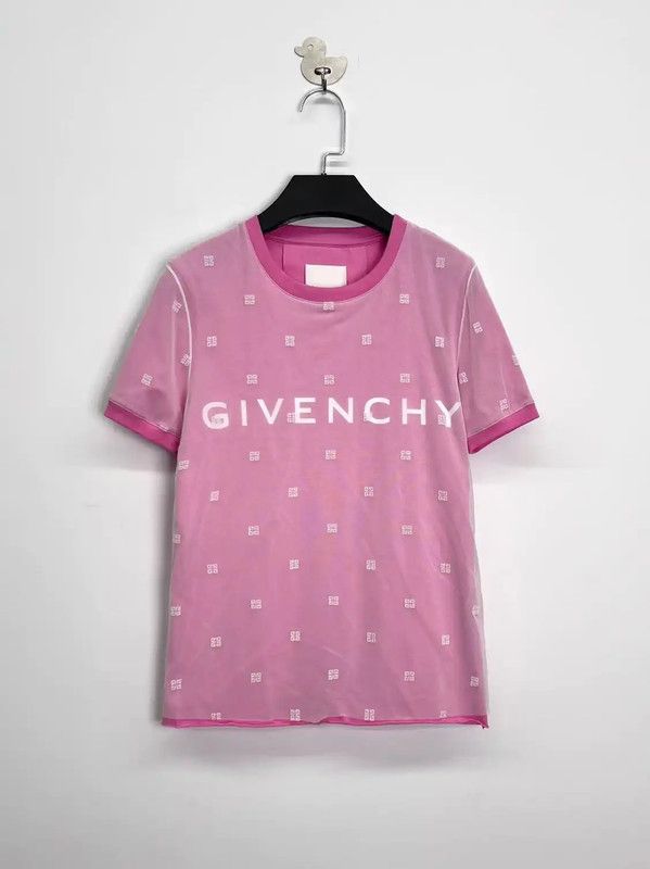 Givenchy Givenchy Pink Silk Blended Short Sleeve T-Shirt 0089 Size XS / US 0-2 / IT 36-38 - 1 Thumbnail