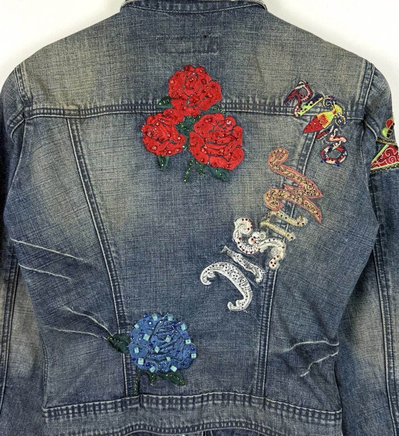Versace Versace Jeans Couture Denim Jacket Blue Jeans Top Flowers Size S / US 4 / IT 40 - 16 Thumbnail