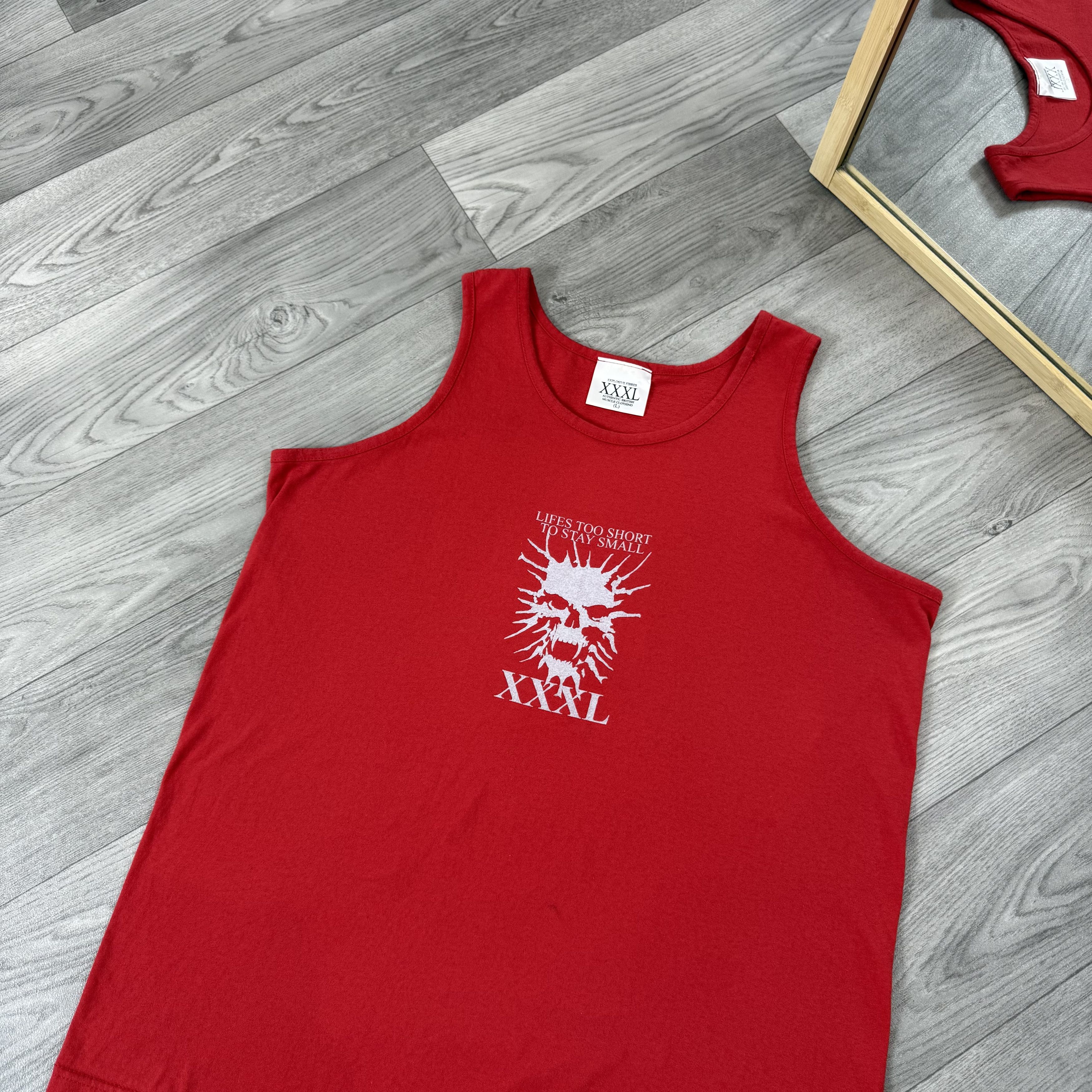Vintage Vintage Gym Tank Top "LIFES TOO SHORT TO STAY SMALL" Red Size US M / EU 48-50 / 2 - 6 Thumbnail