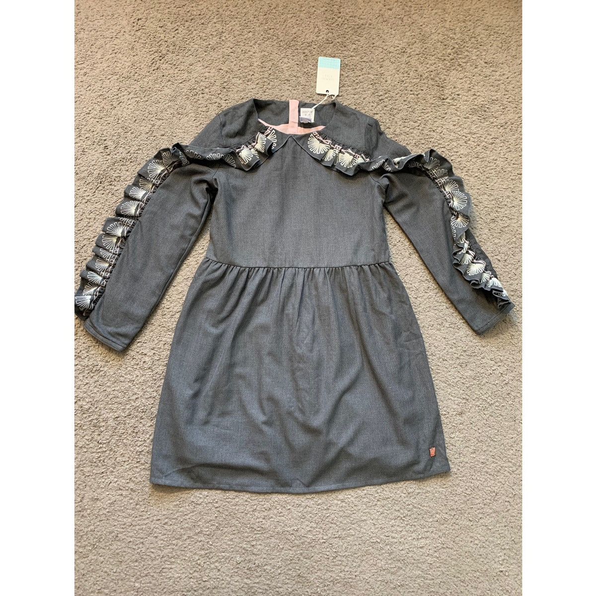 Other CARREMENT BEAU GIRL GREY RIFFLE DRESS Size XS / US 0-2 / IT 36-38 - 3 Thumbnail