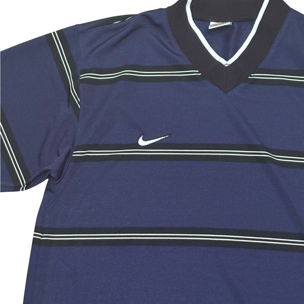 Nike Nike RARE Y2K Navy Striped Shirt Size US L / EU 52-54 / 3 - 2 Thumbnail