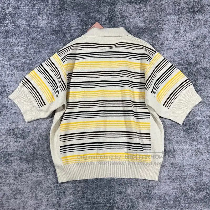 Miu Miu Miu Miu Striped Wool Polo T-Shirt . Size M / US 6-8 / IT 42-44 - 2 Thumbnail