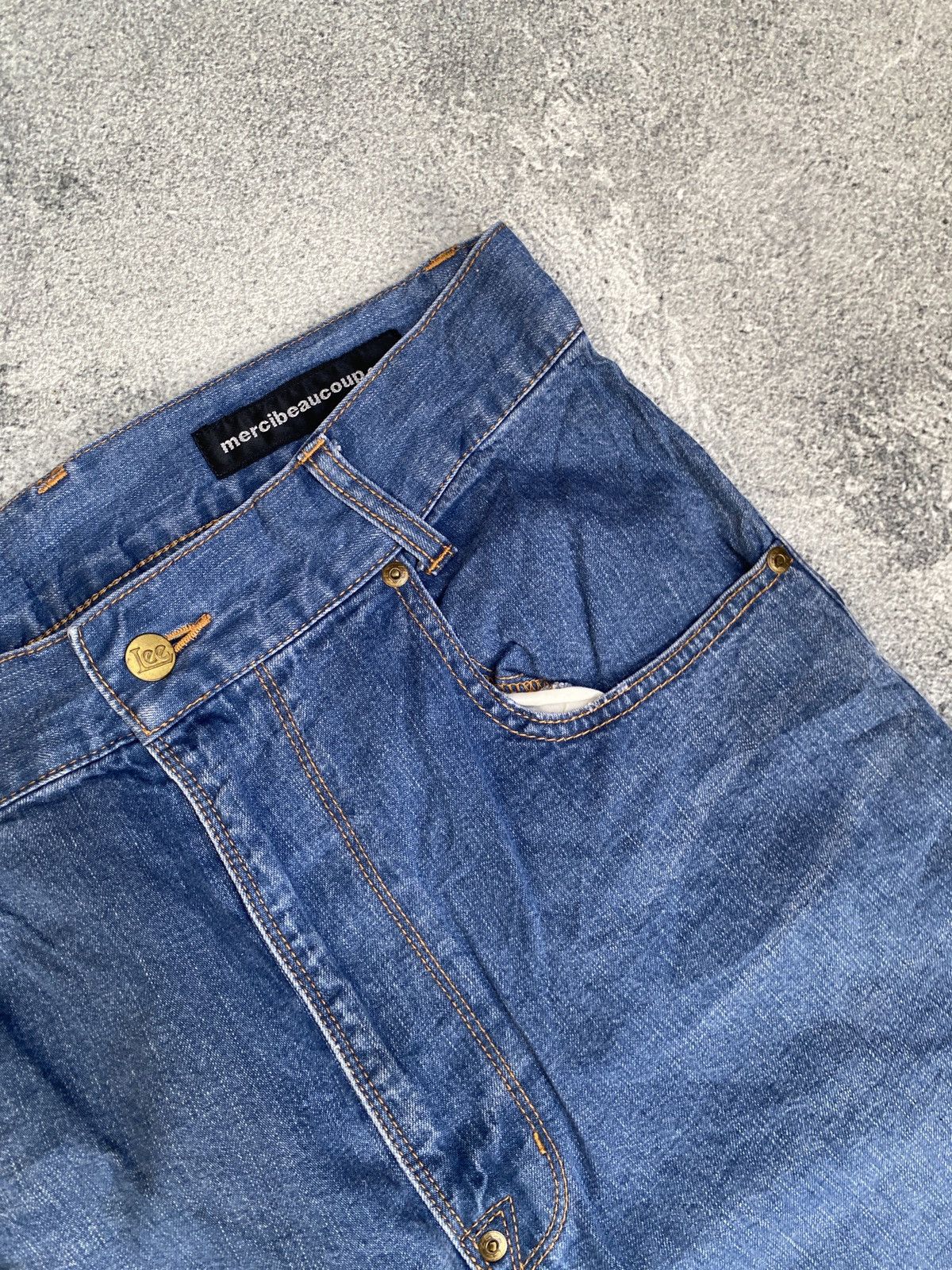 Issey Miyake × Lee MERCIBEAUCOP X LEE 3D CUT SARROUEL DENIM PANTS Size US 32 / EU 48 - 7 Thumbnail