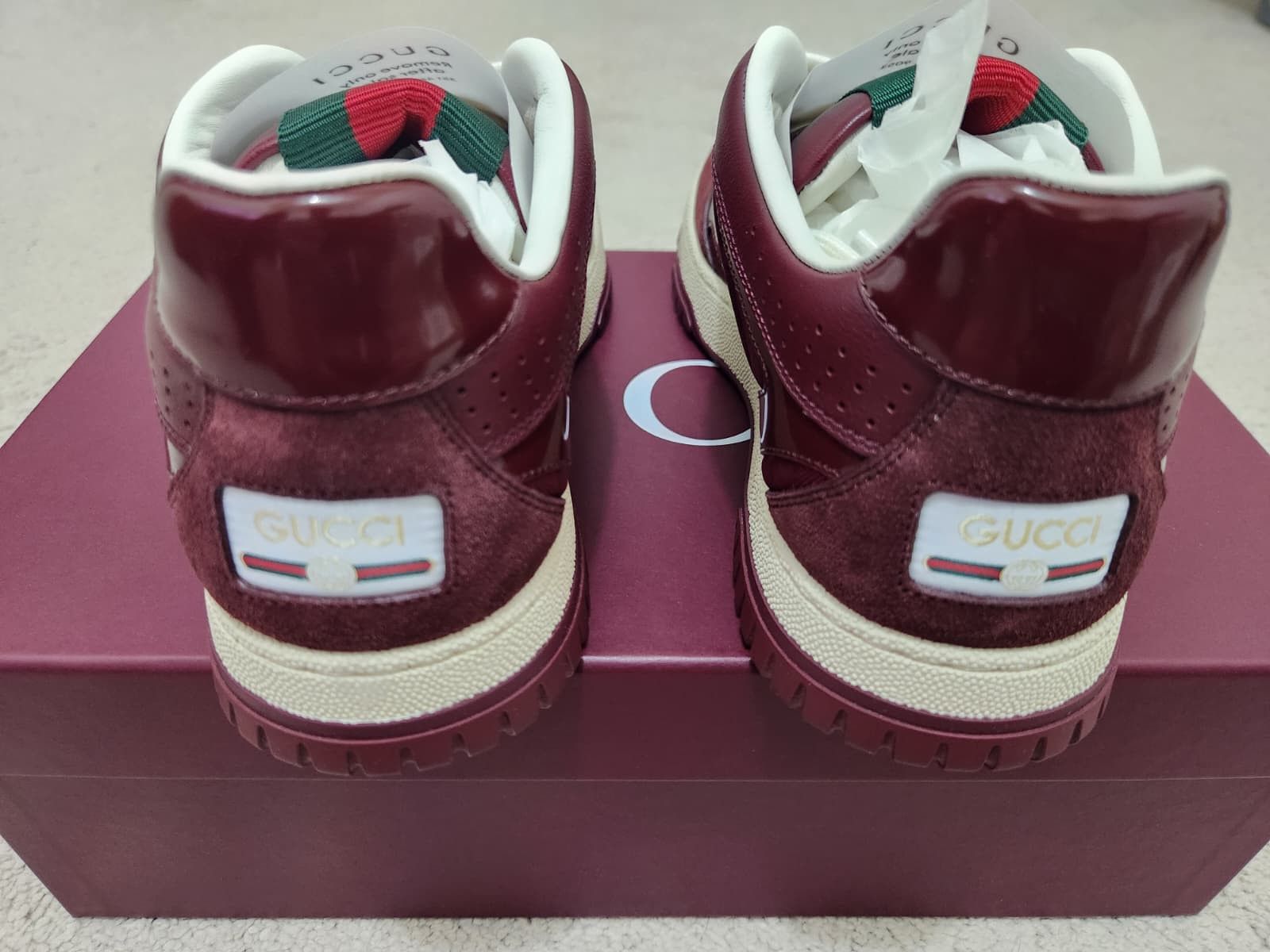 Gucci Gucci Re-Web sneaker in Rosso Ancora red GG canvas Size US 8 / IT 38 - 8 Thumbnail