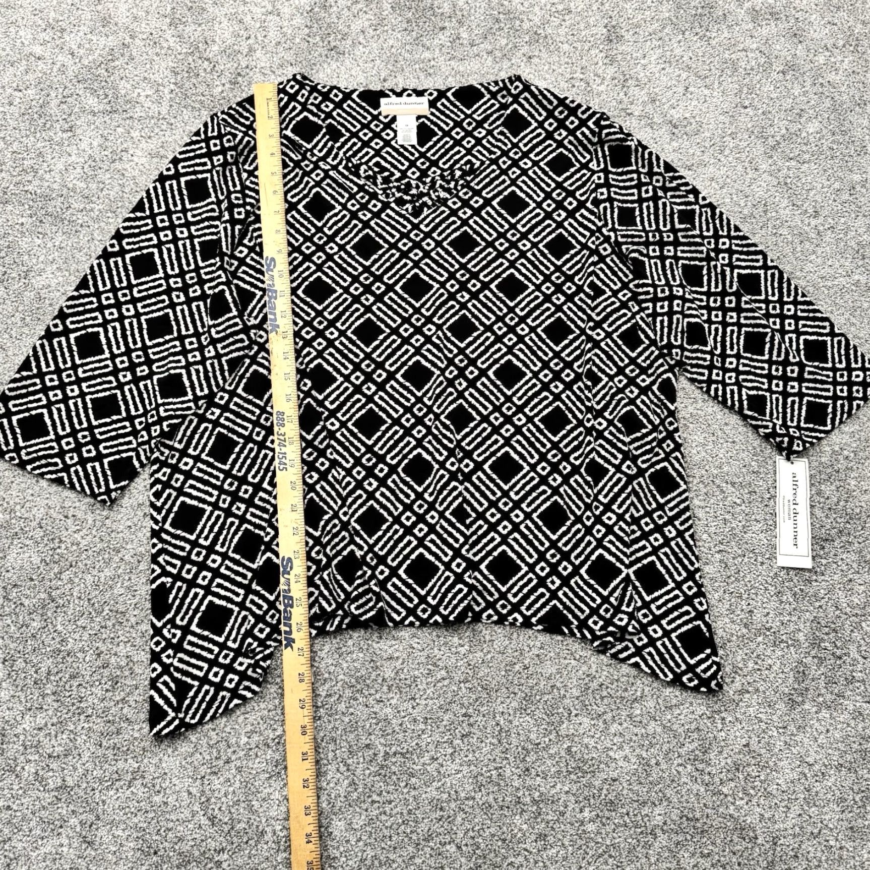 Vintage Edgy Boho Blouse Womens Plus 3X Asymmetrical Geometric Whimsigoth Dark Fairy Size XXL / US 16-18 / IT 52-54 - 2 Thumbnail