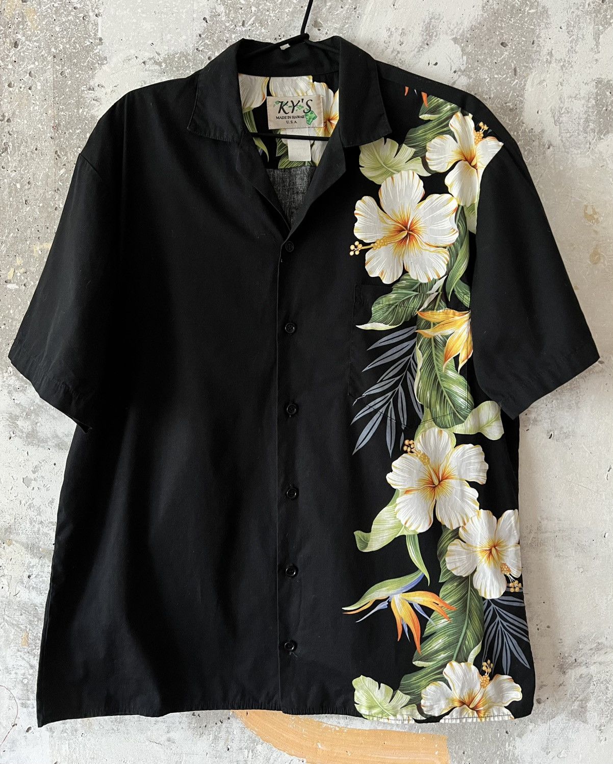 Vintage 90S KYS Crazy Big Logo Floral Hawaiian Style Button Up Shirt Size US M / EU 48-50 / 2 - 5 Thumbnail