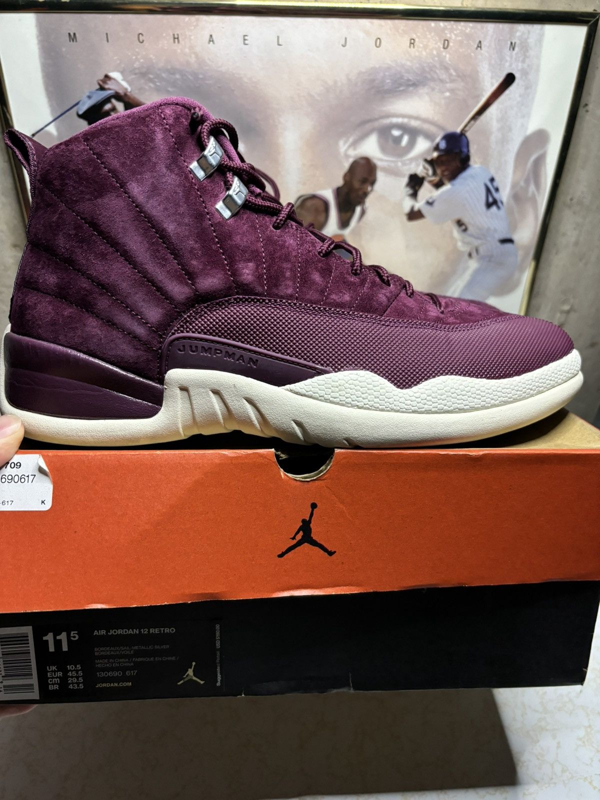Jordan Brand Air Jordan 12 Retro Bordeaux 2017 Size US 11.5 / EU 44-45 - 1 Thumbnail
