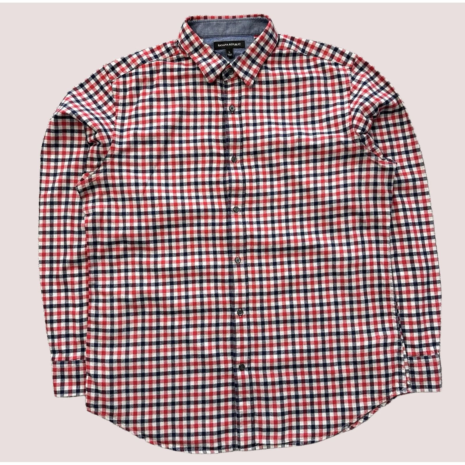 Banana Republic Banana Republic Button-Up Shirt Mens L Long Sleeve Red Camis Pattern Plaid Cotton Shirt Size US L / EU 52-54 / 3 - 1 Thumbnail