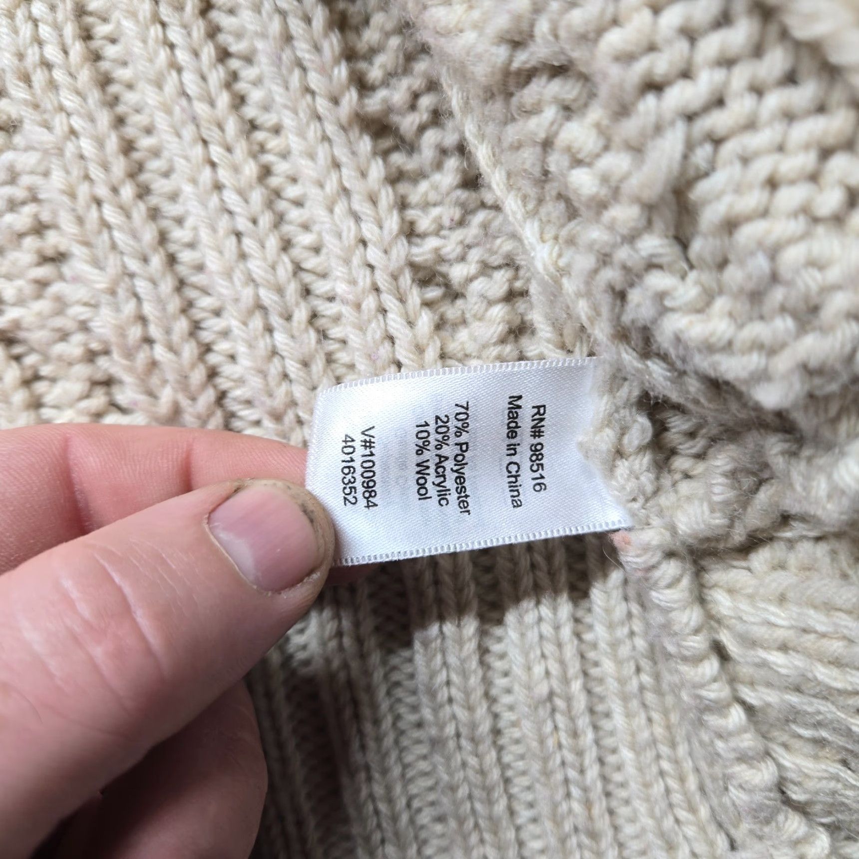 Coldwater Creek Cold Water Creek Cardigan Wool Blend Mix Cable Knit Open Front Tan Women's Large Size L / US 10 / IT 46 - 4 Thumbnail