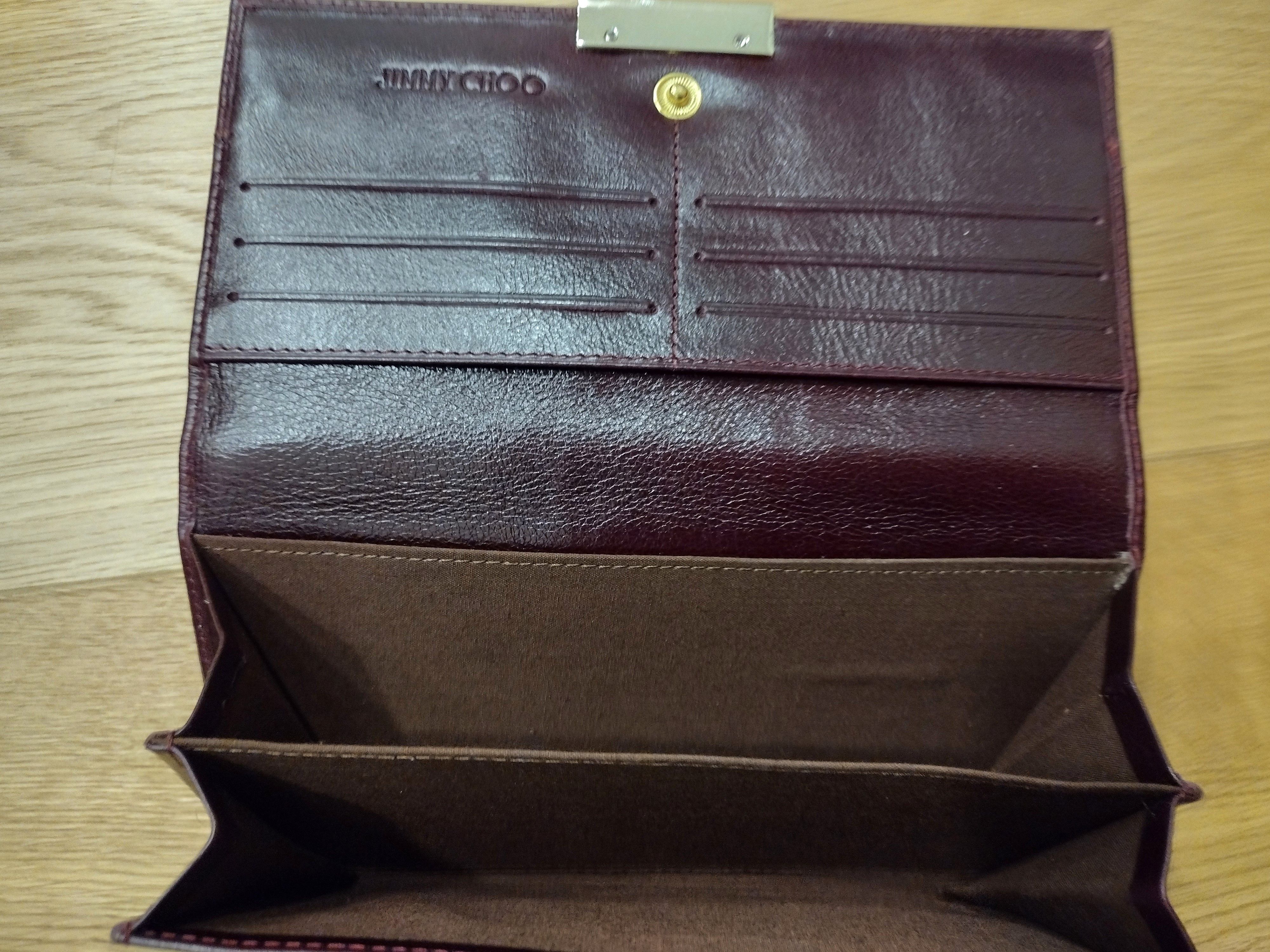 Jimmy Choo Genuine Jimmy Choo Burgundy Vintage Leather Long Wallet Size ONE SIZE - 7 Thumbnail