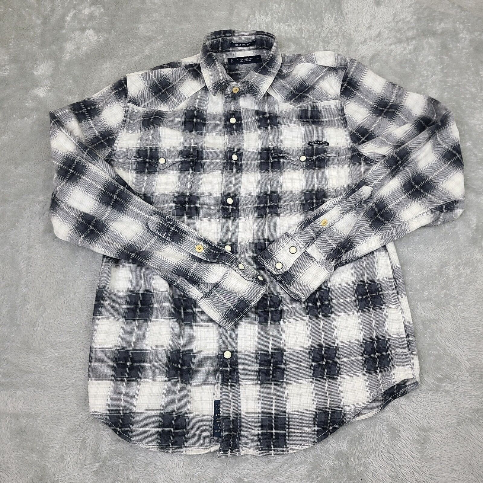 Lucky Brand Lucky Brand Men's Classic Fit Small Long Sleeve Red Check Pe Size US S / EU 44-46 / 1 - 1 Thumbnail