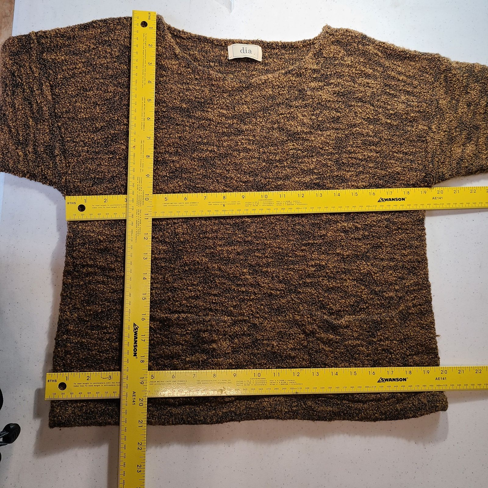 Vintage Brown Knit Sweater with Pockets Women's Oversize S USA 2597 Size S / US 4 / IT 40 - 6 Thumbnail