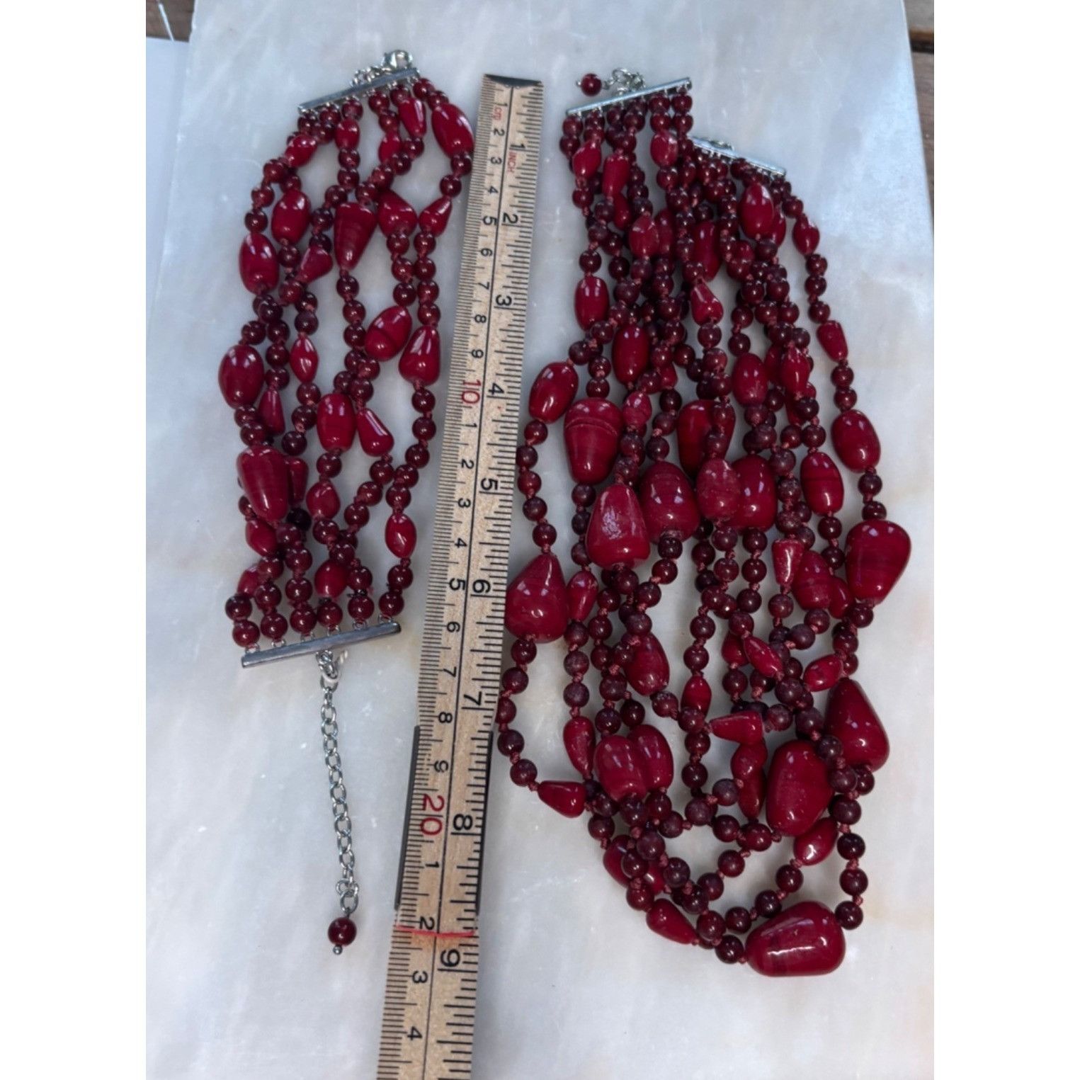 Other Vintage Red Beaded Necklace & Bracelet Set Size ONE SIZE - 10 Thumbnail