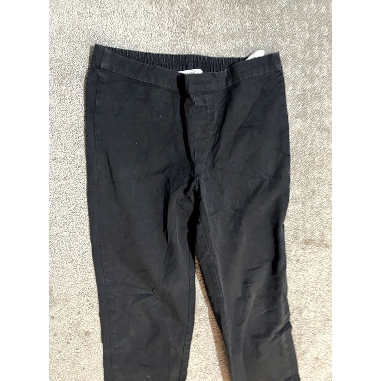 Vintage Isaac Mizrahi Live Pants Washed Black Pull On Ankle Length Slim Leg 4P Petite Womens Size 27" / US 4 / IT 40 - 2 Thumbnail