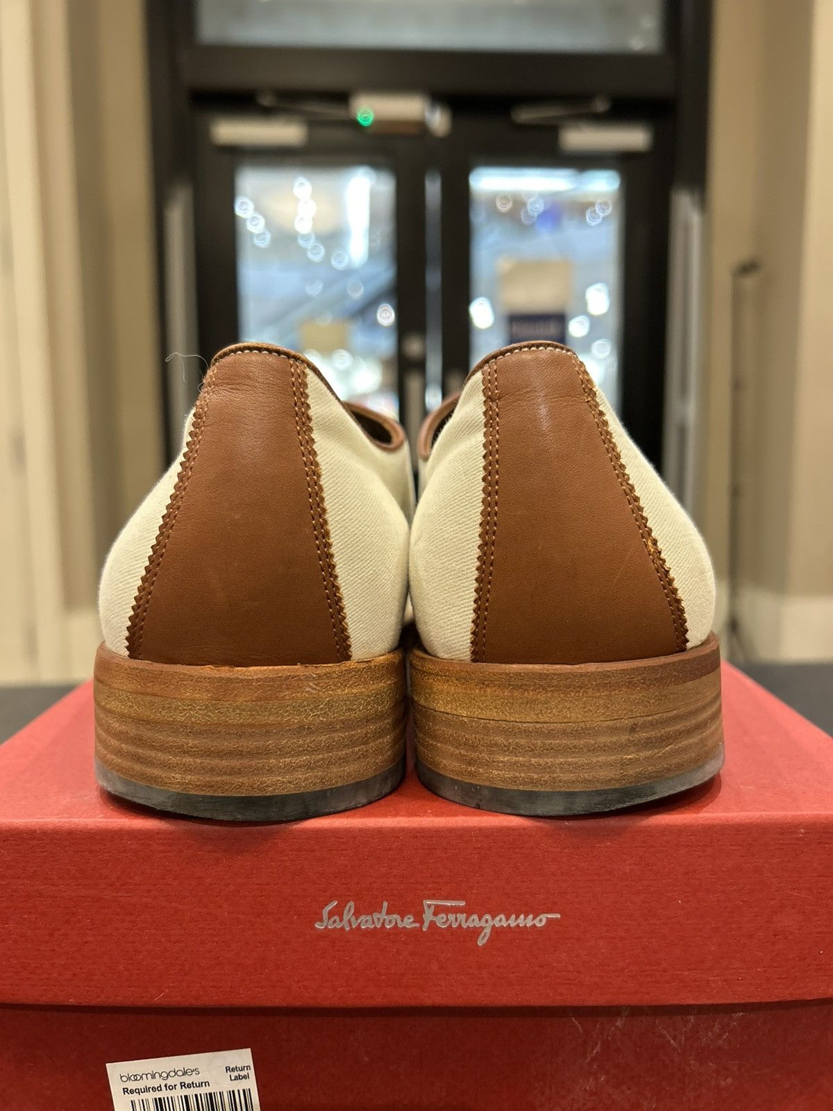 Salvatore Ferragamo Salvatore Ferragamo Canvas/Leather Oxford Shoes Size US 9 / EU 42 - 3 Thumbnail
