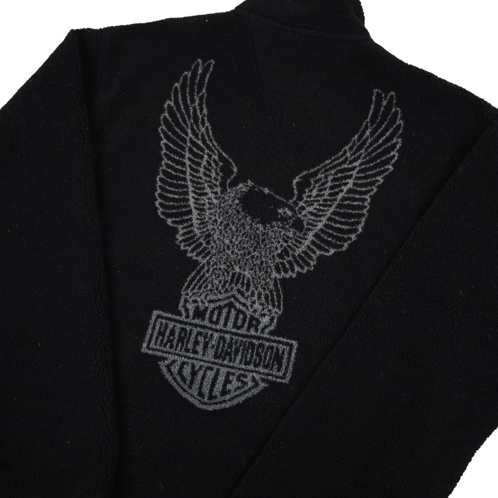 Harley Davidson × Vintage Vintage Harley Davidson Big Logo Deep Pile Fleece Jacket Size US M / EU 48-50 / 2 - 9 Thumbnail