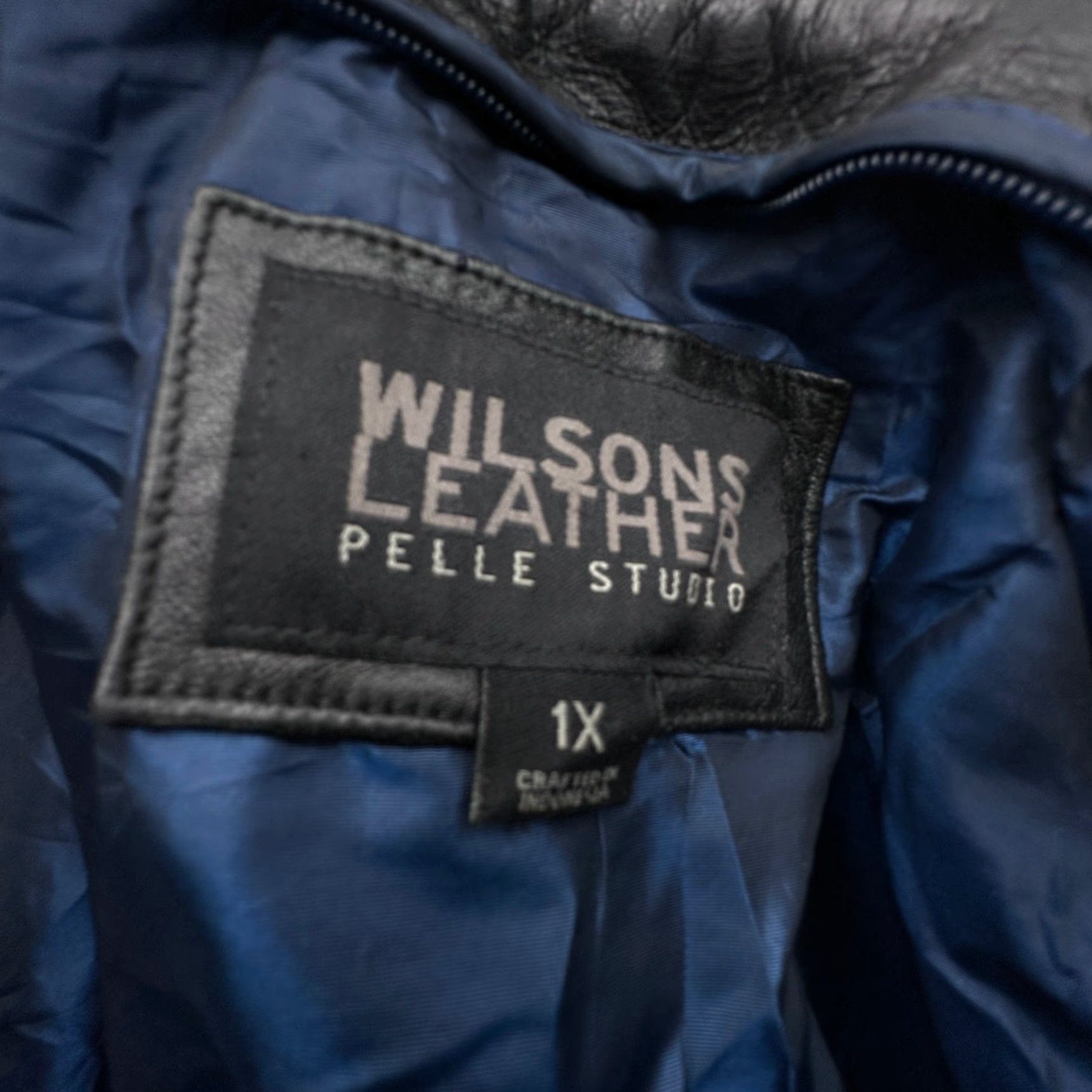 Vintage Wilsons Leather Pelle Studio Full Zip Coat Jacket Belted 1X Womens Black Leather Coat/Casual Fall Winter Size XL / US 12-14 / IT 48-50 - 3 Thumbnail