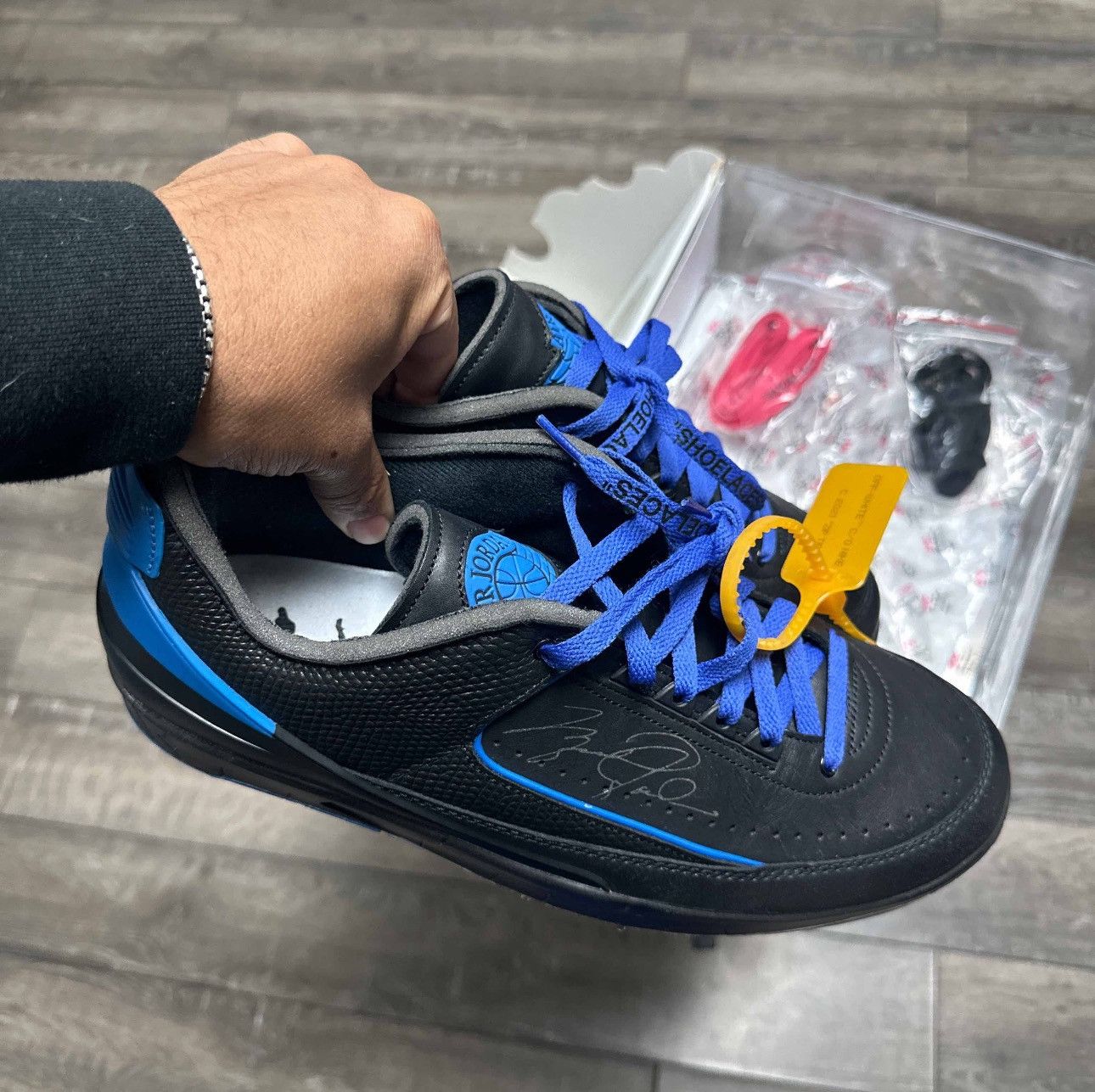 Jordan Brand × Off-White Off-White x Air Jordan 2 Retro Low SP 'Black Varsity Royal" Size US 13 / EU 46 - 1 Thumbnail