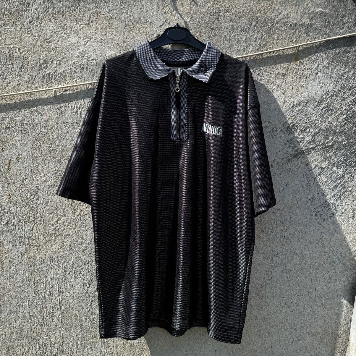 Japanese Brand × Metallica × Vintage Vintage Metallica Silver Mesh Jersey Giant 90s XL Metal Band Size US XL / EU 56 / 4 - 2 Thumbnail