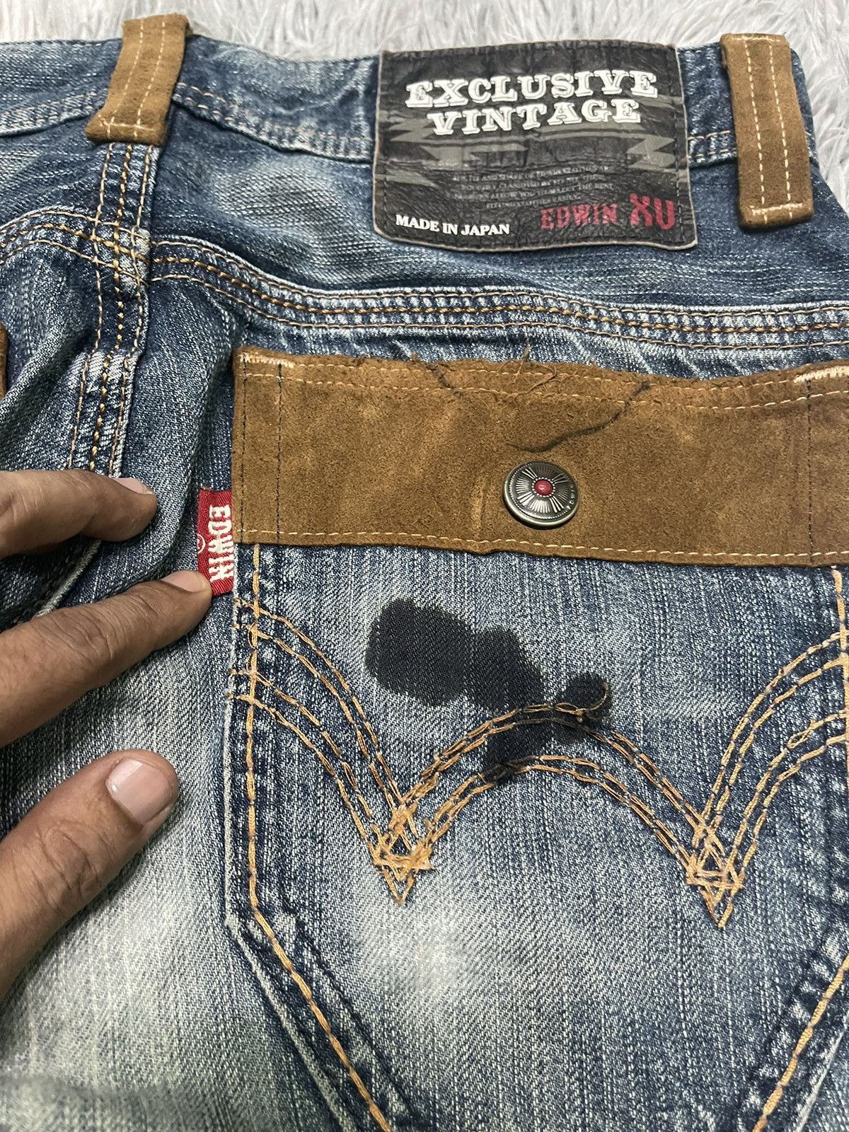 Edwin VINTAGE EDWIN EXCLUSIVE VINTAGE DISTRESSED JEANS RARE Size US 34 / EU 50 - 17 Thumbnail