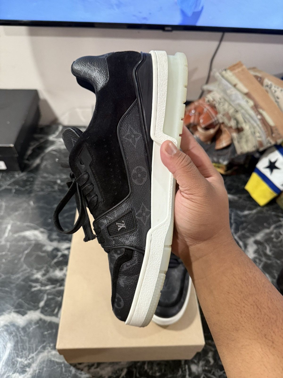 Louis Vuitton Louis Vuitton LV Trainer Eclipse Black Monogram Size 10 LV Size US 11.5 / EU 44-45 - 12 Thumbnail