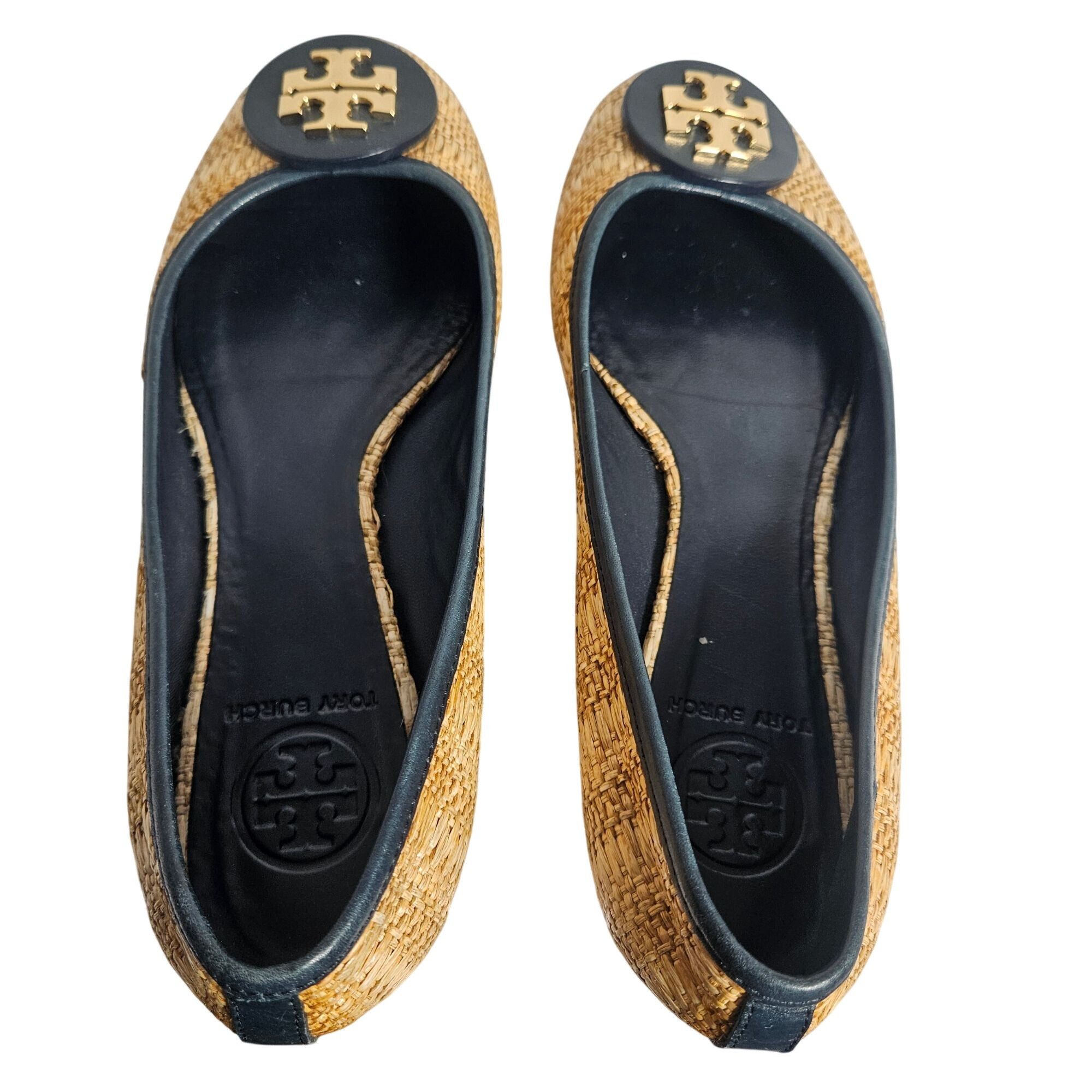 Tory Burch Tory Burch Women Raffia Flats Black 8M Coastal, Old Money, C Size US 8 / IT 38 - 7 Thumbnail
