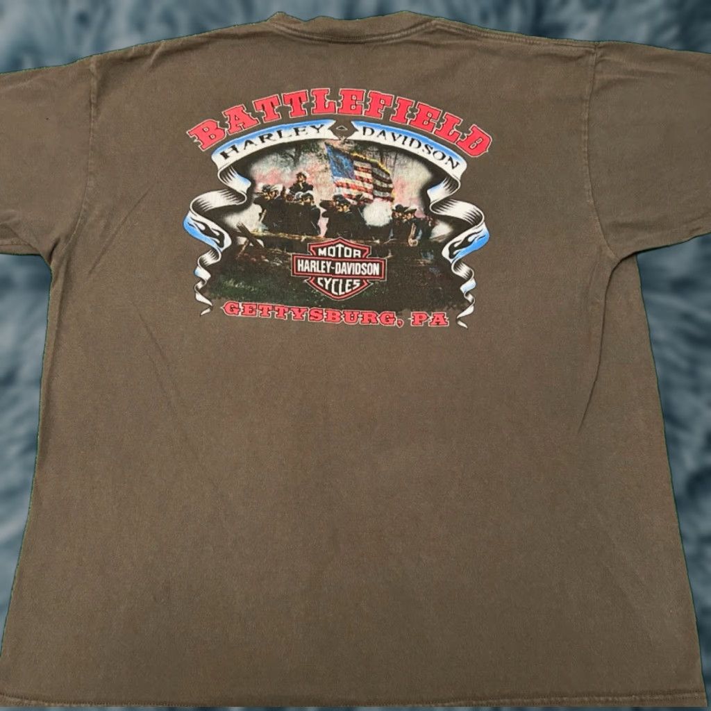 Harley Davidson VINTAGE Harley-Davidson Shirt 2XL Gray Men Short Sleeve 90s Y2K Biker Logo Gettysburg Pennsylvania 2000s Size US XXL / EU 58 / 5 - 1 Thumbnail