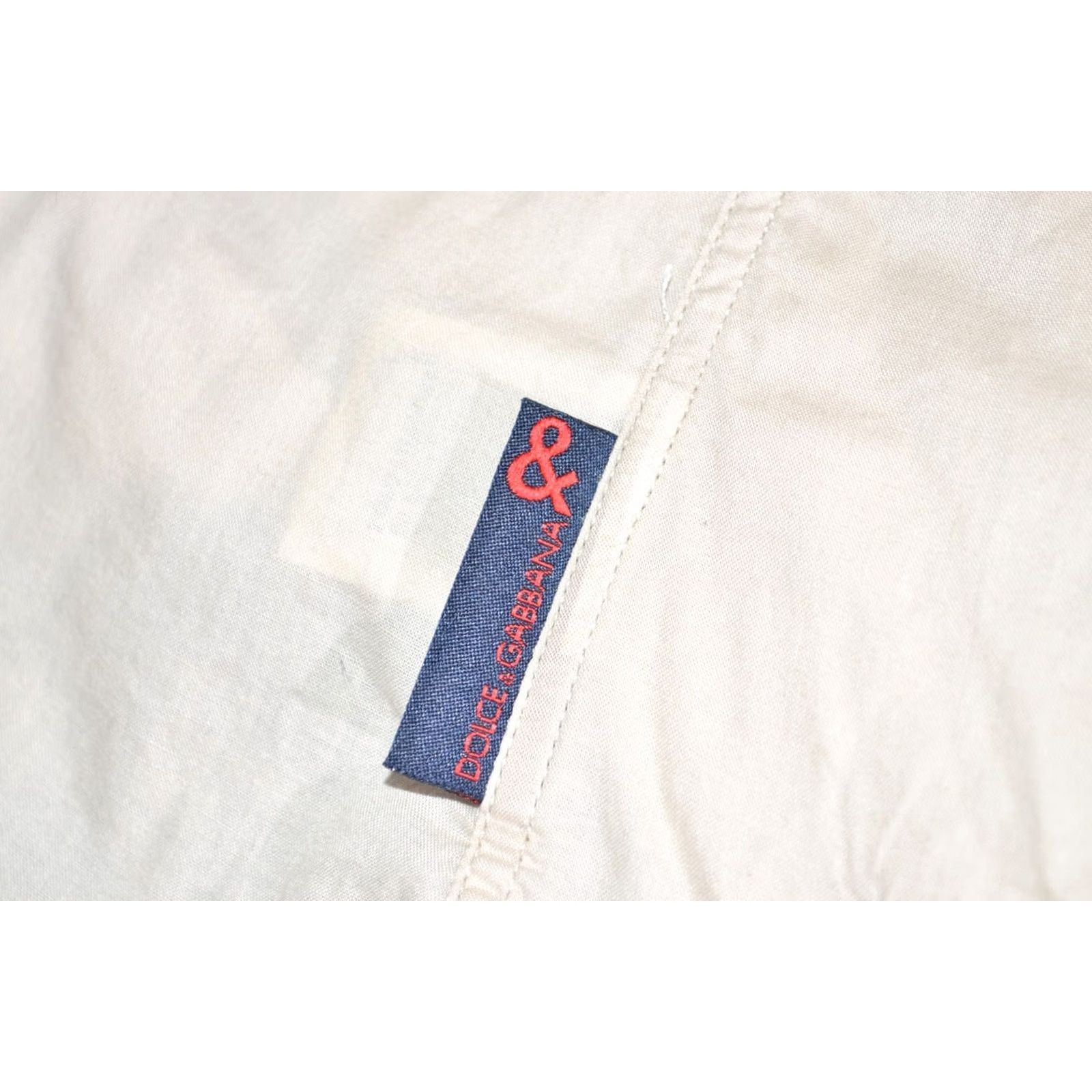 Dolce & Gabbana Dolce & Gabbana Shirt Button-Up Short Sleeve Cotton Beige Size M Men Size US M / EU 48-50 / 2 - 7 Thumbnail