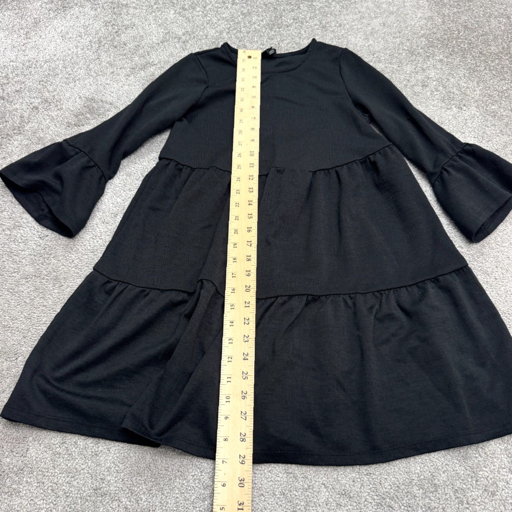 River Island River Island Dress Black A-Line Midi Bell Sleeve Boho 6 Women Size M / US 6-8 / IT 42-44 - 4 Thumbnail