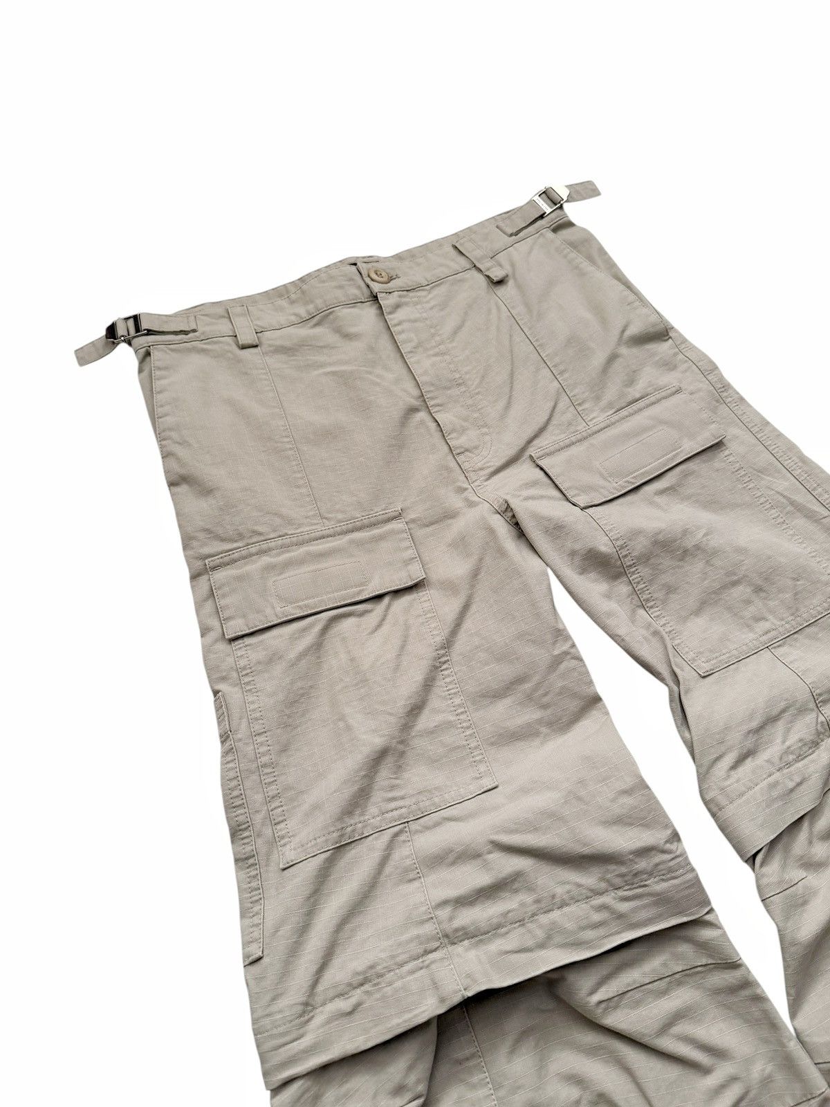 Balenciaga S Ripstop Khaki Cargo Flare Pants Size US 34 / EU 50 - 5 Thumbnail
