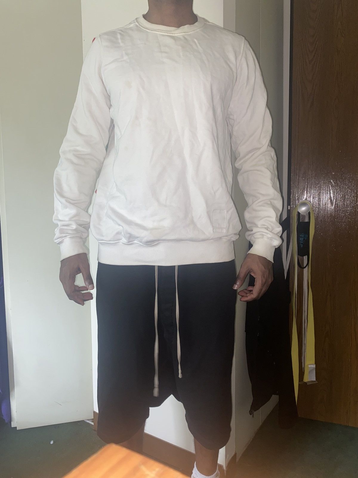 Rick Owens Rick Owens DRKSHDW White Crewneck Sweatshirt Size US L / EU 52-54 / 3 - 5 Thumbnail