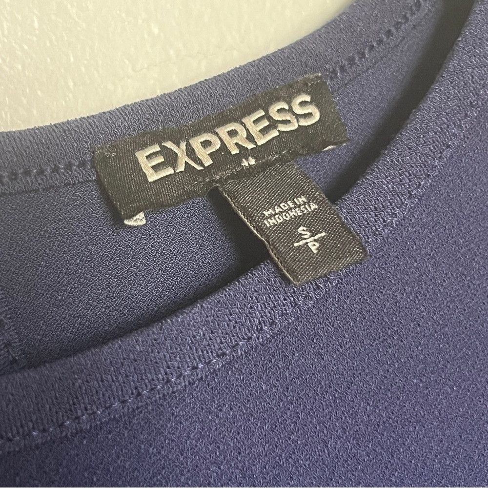Express Express Long Sleeve Loose Fit Blouse Navy Blue Small Size S / US 4 / IT 40 - 6 Thumbnail
