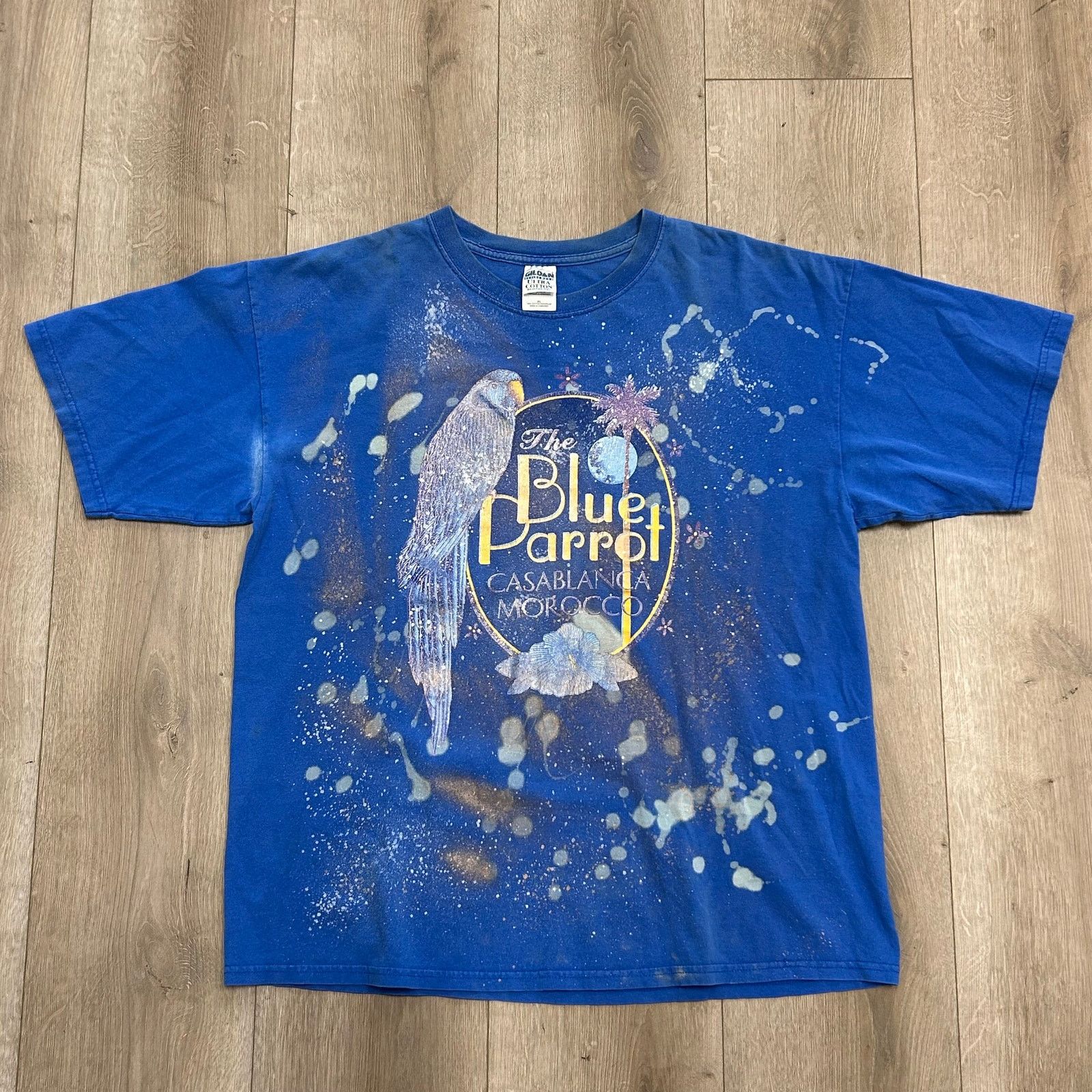 Vintage Vintage Casa Blanca orocco Blue Parrot Blue Tee T Shirt XL Size US XL / EU 56 / 4 - 1 Thumbnail