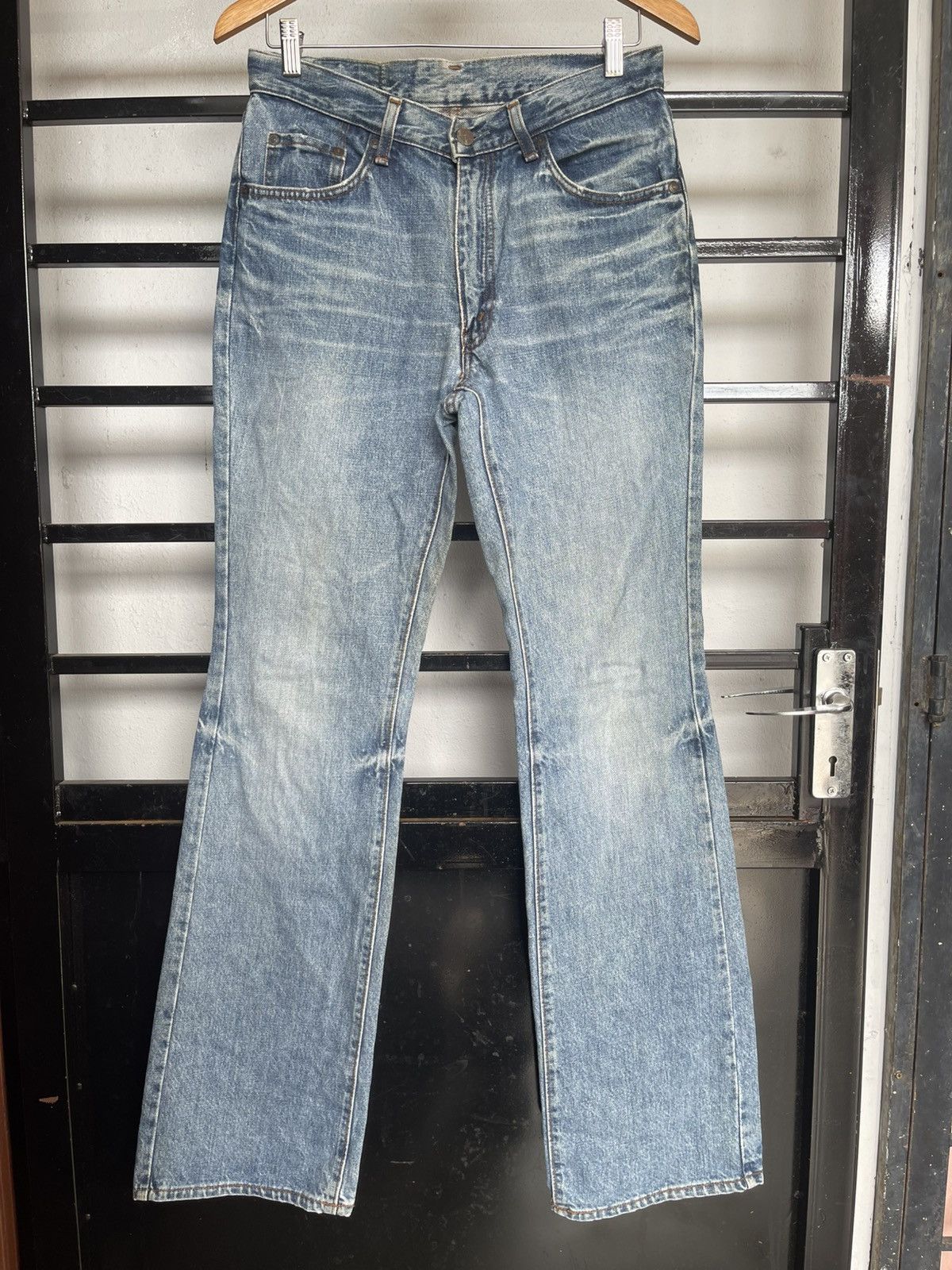 Big John Vintage Distressed Washed Blue Big John Bootcut Size US 29 - 1 Thumbnail