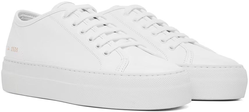 image of Common Projects Tournament Low Sneakers in White, Women's (Size 8)