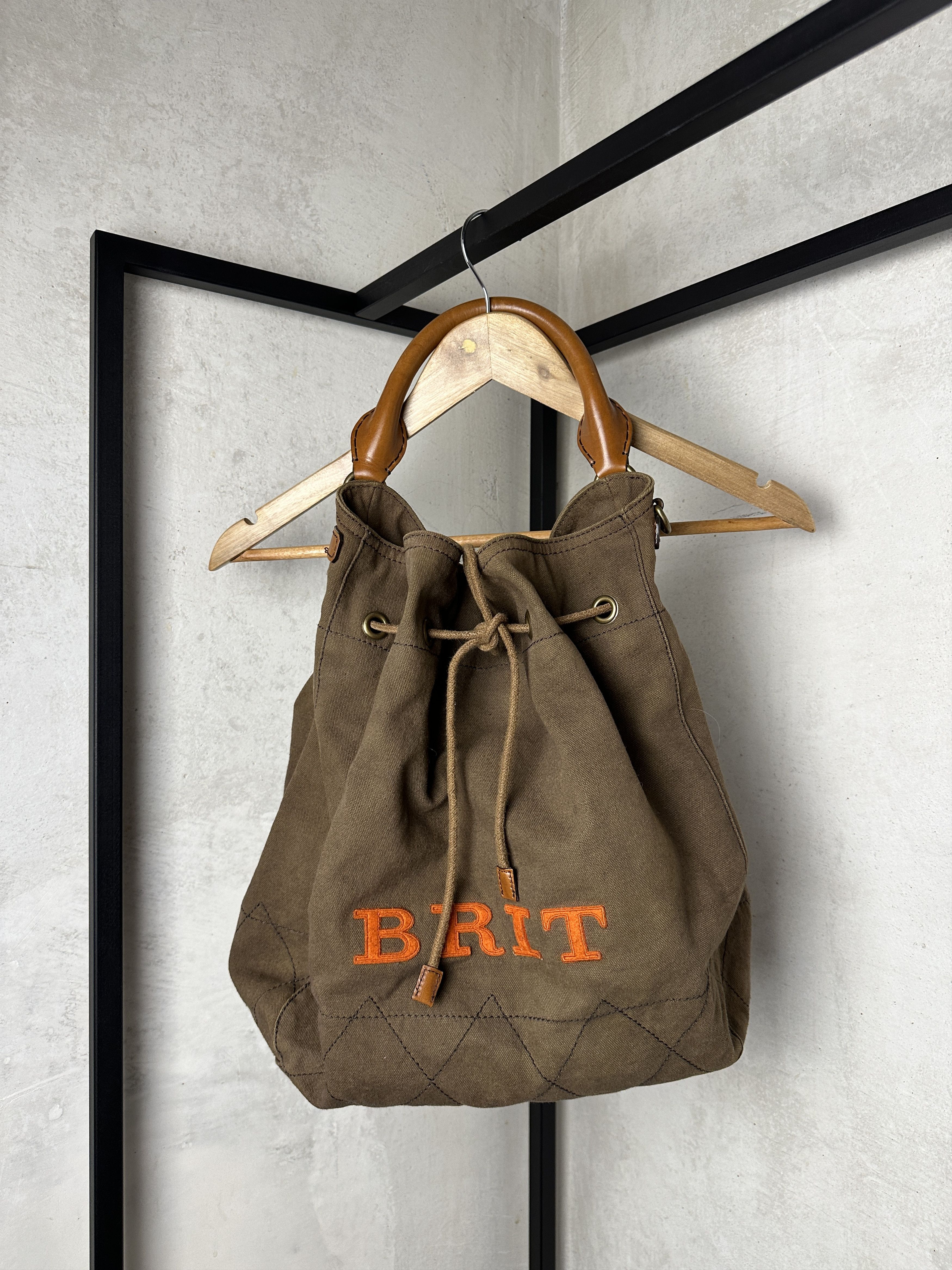 Burberry Burberry Brit Hobo Canvas Khaki Bag Size ONE SIZE - 1 Thumbnail
