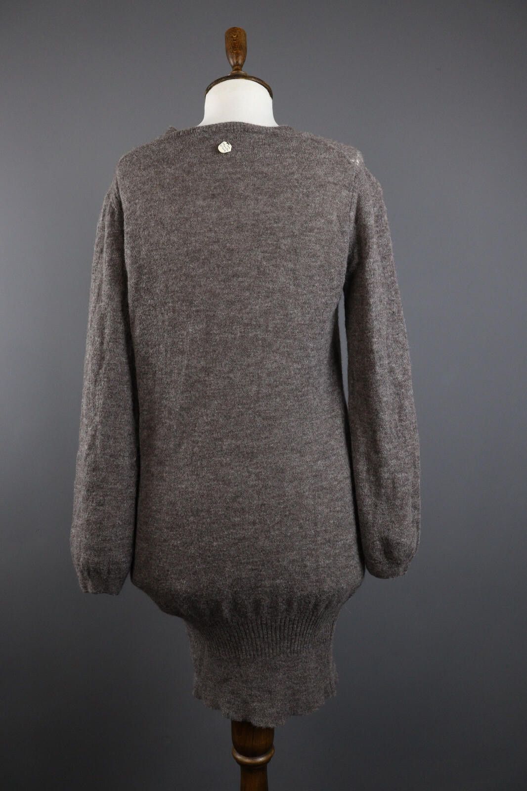 Designer Manila Grace Denim Alpaca Wool Bodycon Sweater Dress 2 Size XS / US 0-2 / IT 36-38 - 6 Thumbnail