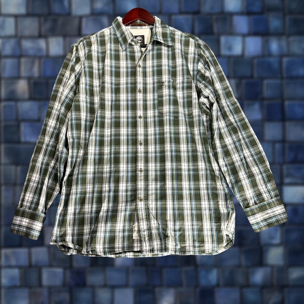 Timberland Timberland Shirt Mens M Green Cotton Plaid Button Up Pocket Long Sleeve Size US M / EU 48-50 / 2 - 1 Thumbnail