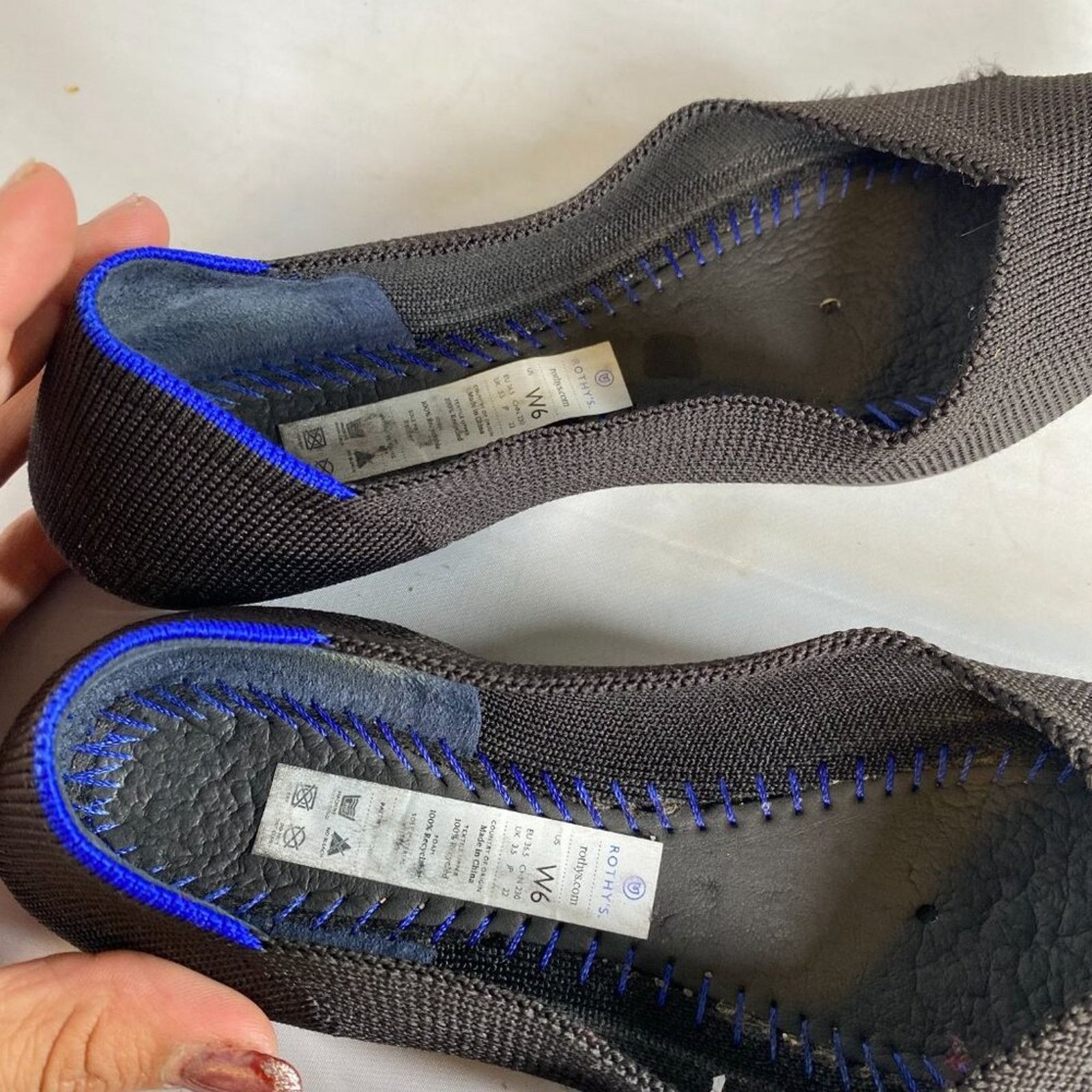 Other Rothy's The Point Black Recycled Knit Comfort Slip On Sz 6w Size US 6 / IT 36 - 2 Thumbnail